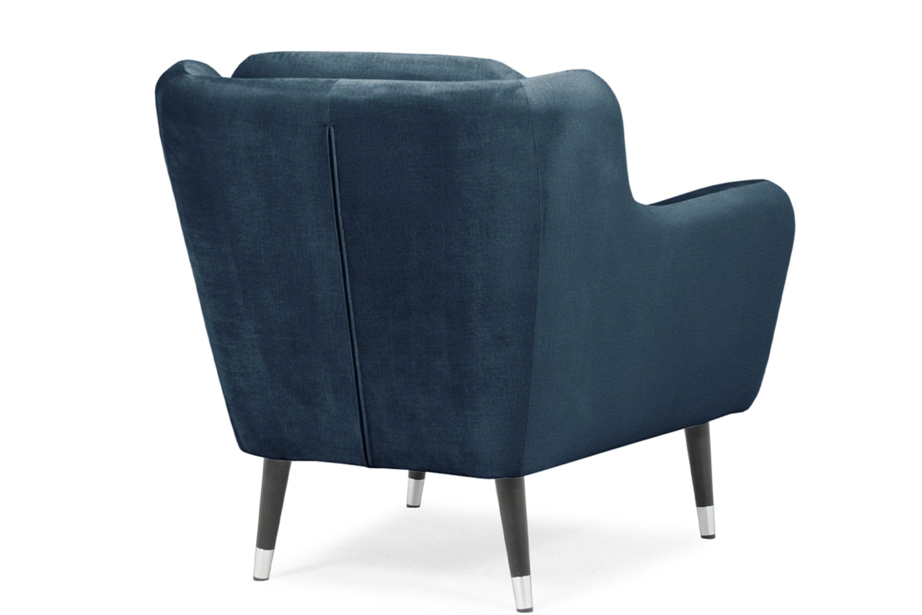 schwarz wasserabweisender | marineblau Sessel Konsimo marineblau auf Oberstoff Holzbeinen, AFOS, lackierten hohen