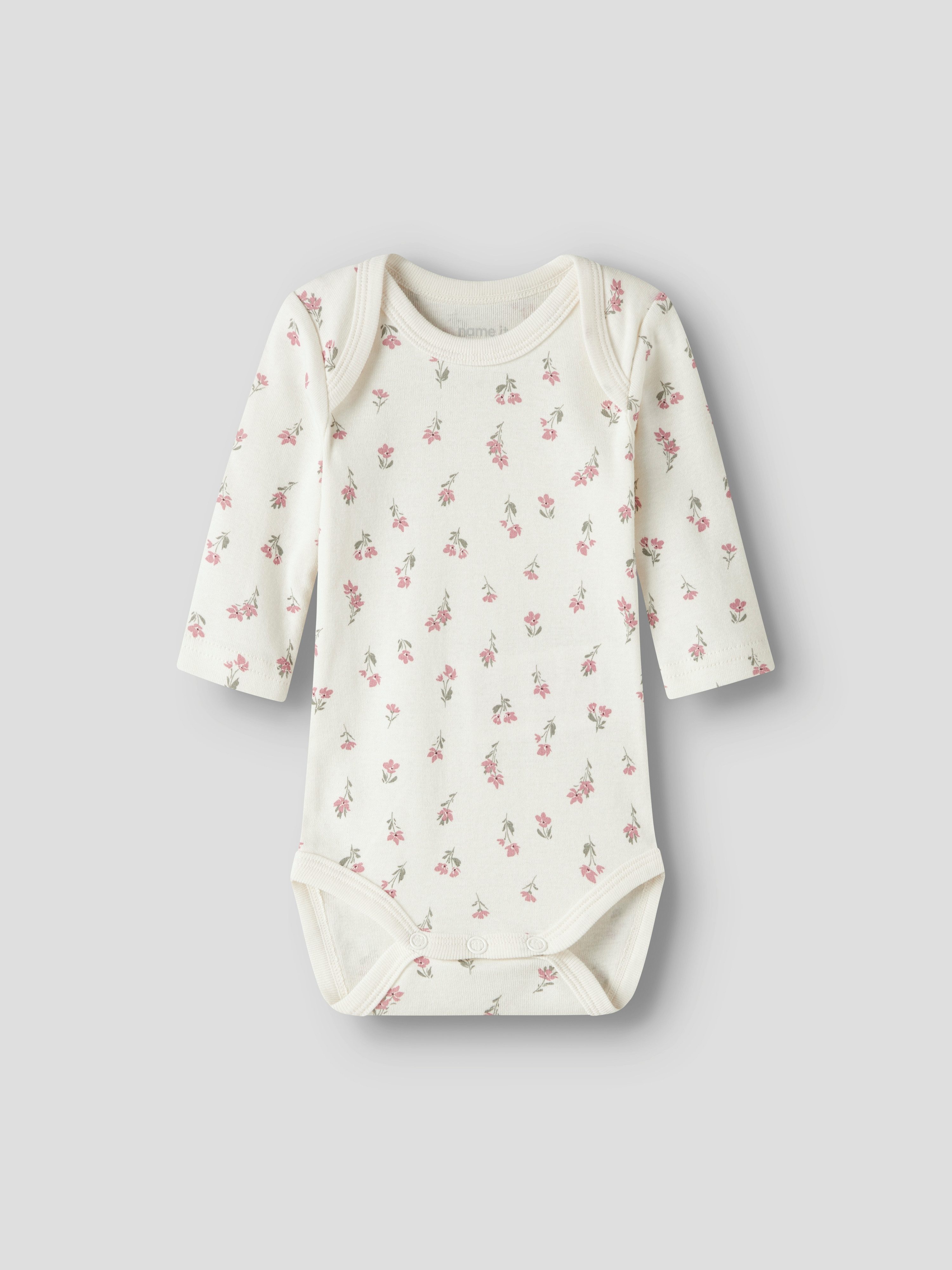 Name It Langarmbody NBFBODY 3P LS FLOWER NOOS (Packung, 3-tlg)