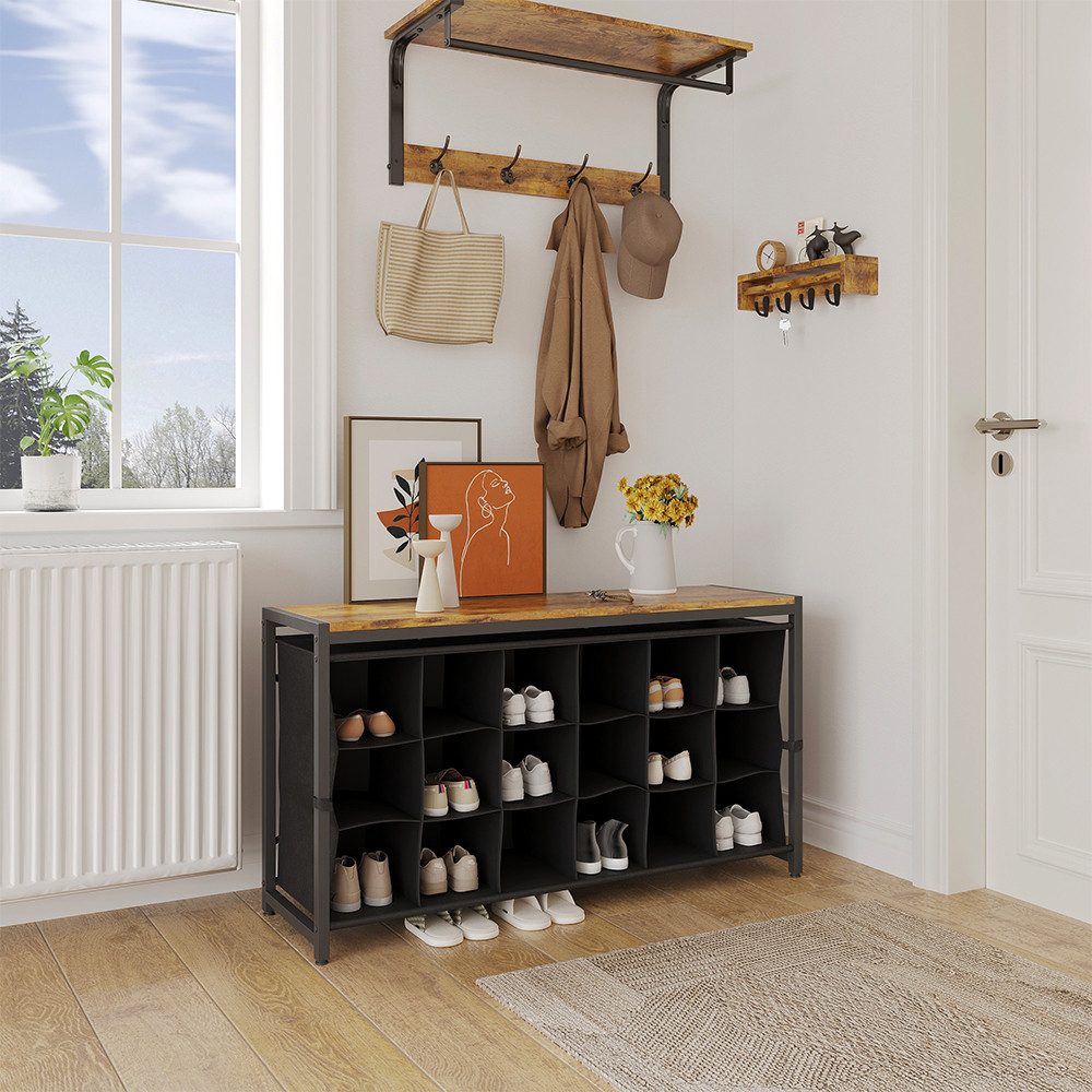 Vicco Schuhregal Fyrk, Eiche rustikal, 100 x 54.5 cm günstig online kaufen
