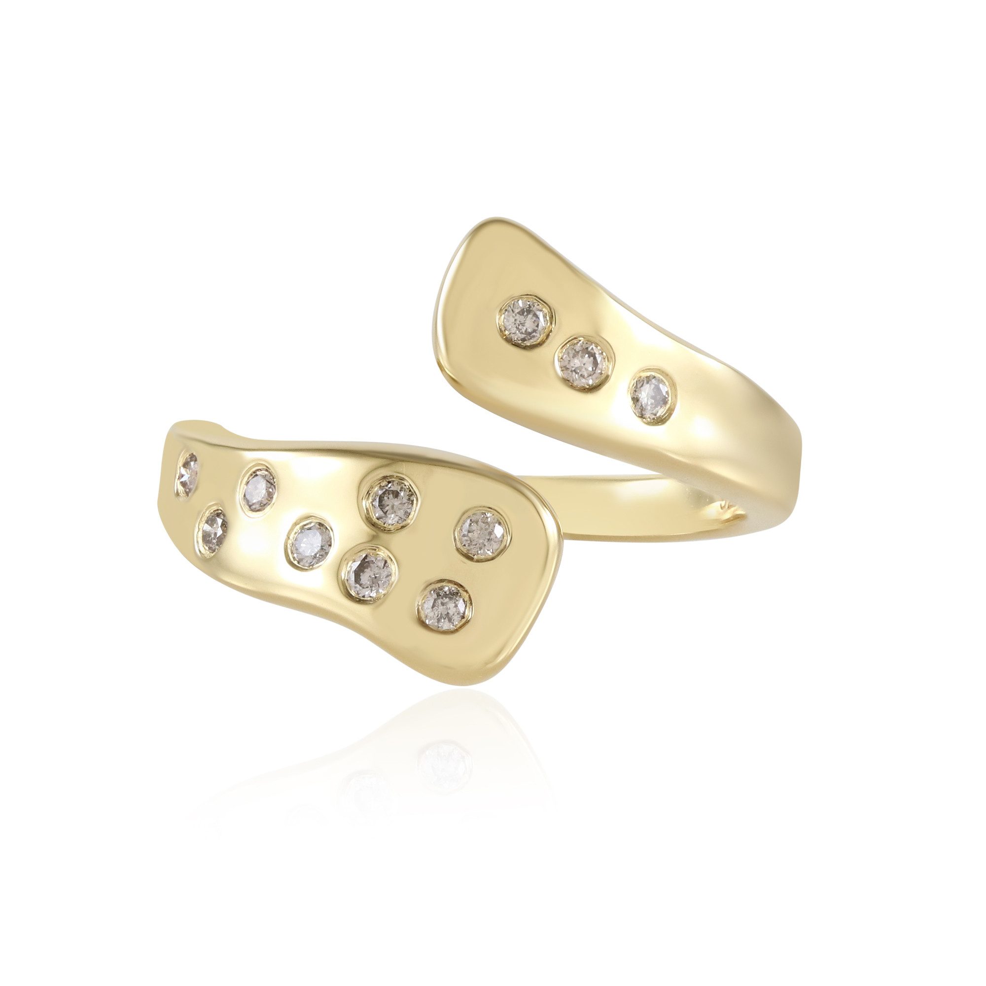 Cavill Diamantring Ring aus 925 Sterlingsilber, vergoldet, mit 0,136 ct Schoko-Diamanten (1-tlg)