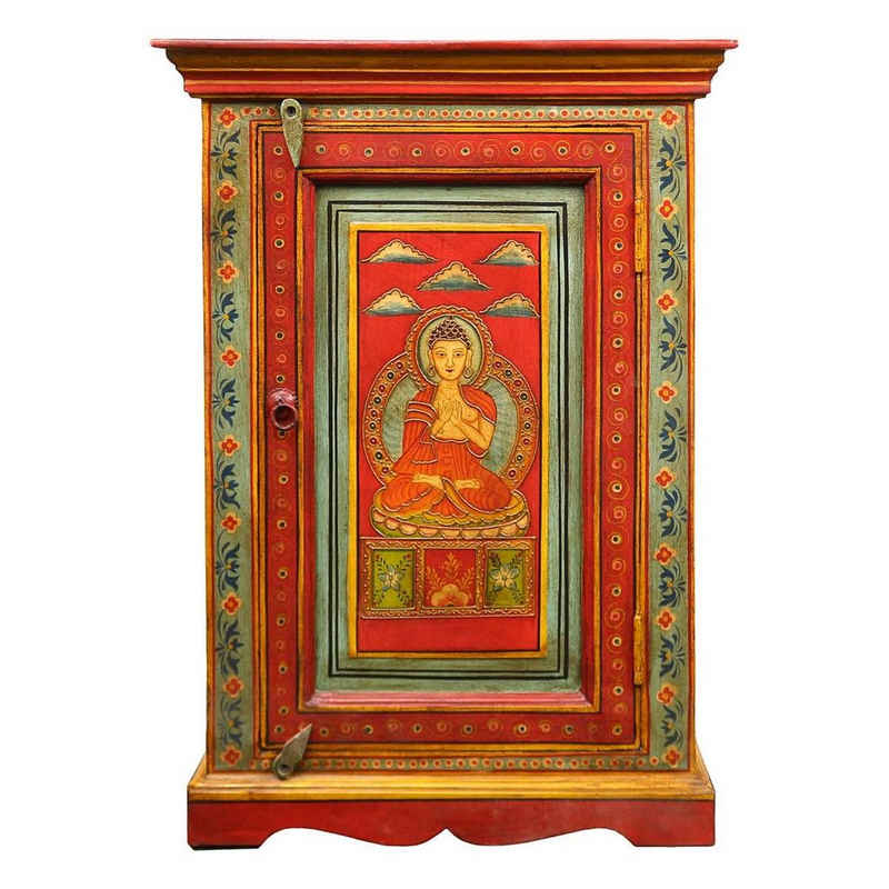 Oriental Galerie Mehrzweckschrank »Tibet Wandschrank Buddha Tharge Rot 75 cm« Handarbeit