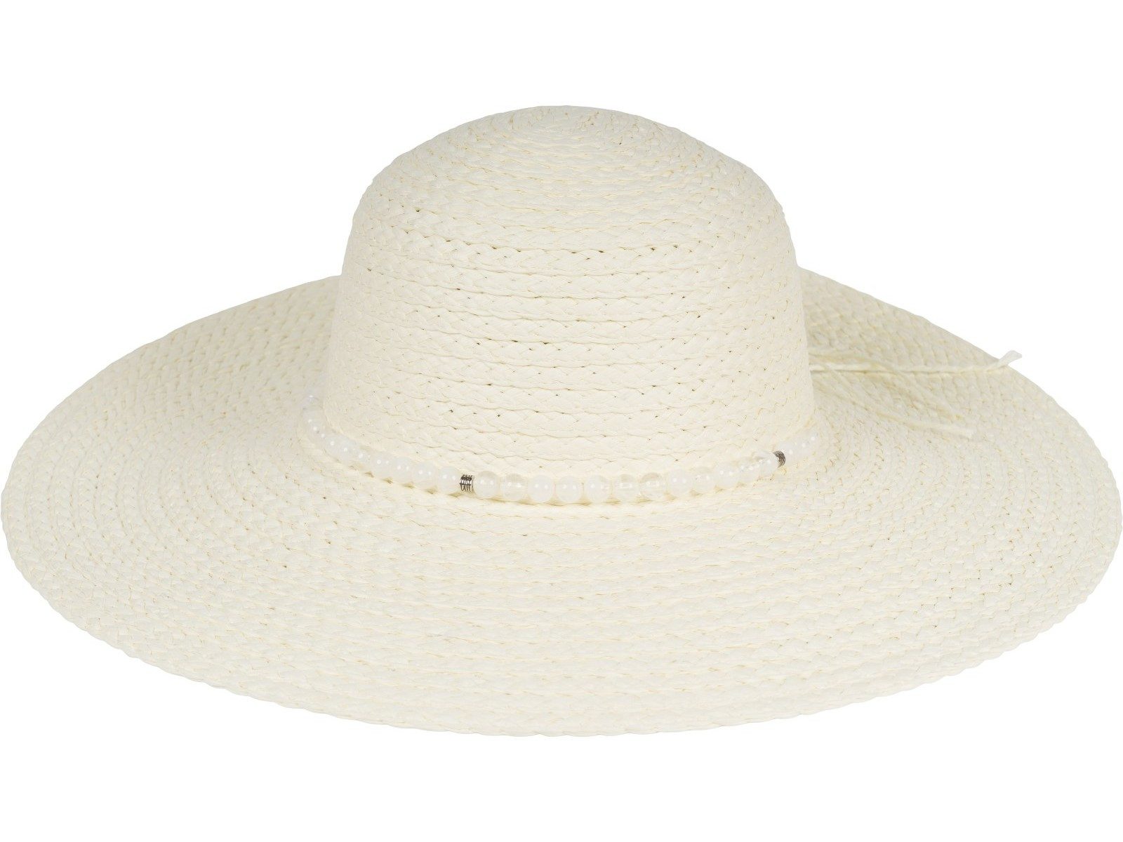 styleBREAKER Sonnenhut Papierstroh Sonnenhut Perlen Hutband (1-St)