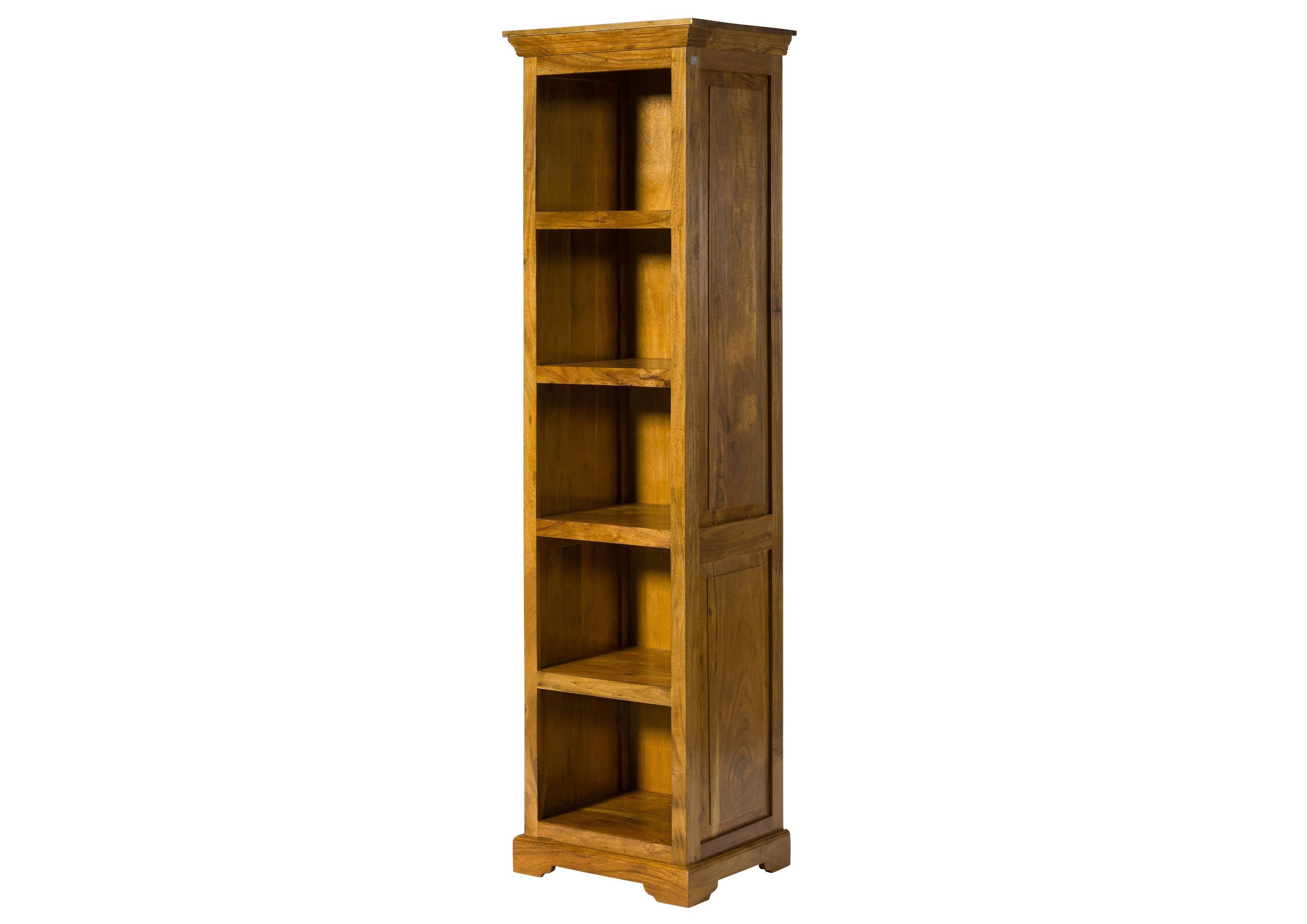 Massivmoebel24 Bücherregal OXFORD, 1-tlg., Regal Akazie 54x44x195 honig lackiert OXFORD #0441