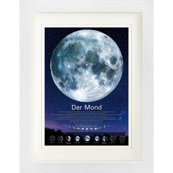 1art1 Bild mit Rahmen Der Weltraum - Der Mond