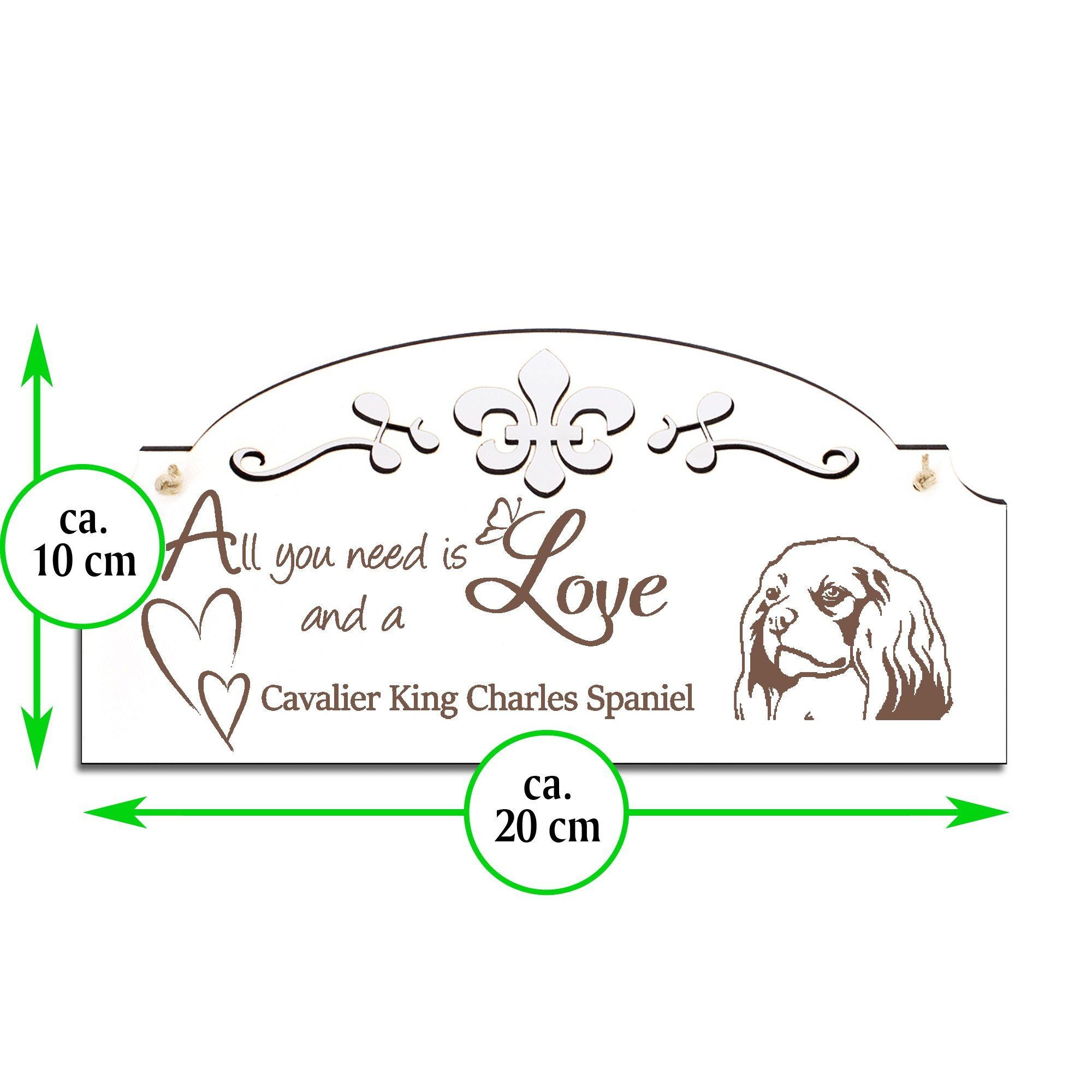 you Love King Spaniel need All Charles Dekolando is Deko 20x10cm Cavalier Hängedekoration