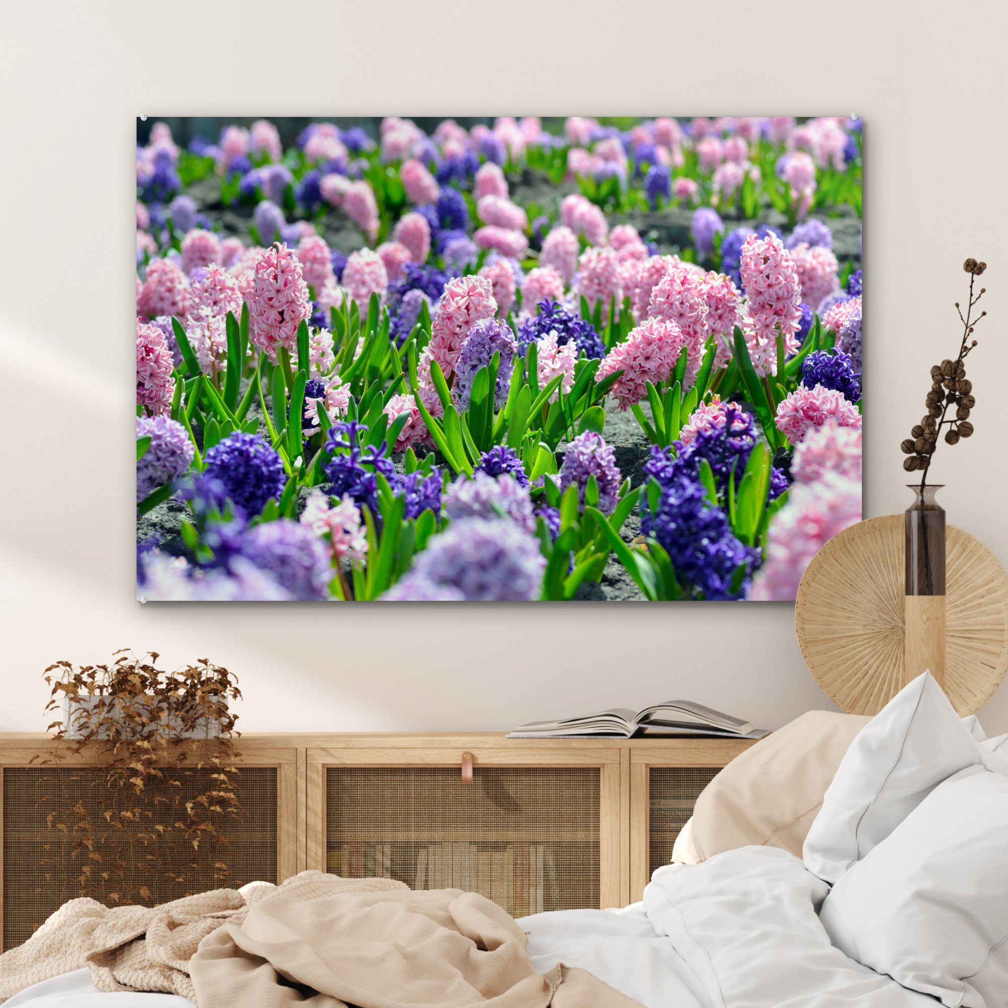 Schlafzimmer Frühling, - - Hyazinthe Acrylglasbild (1 Wohnzimmer & Acrylglasbilder Farben MuchoWow St),