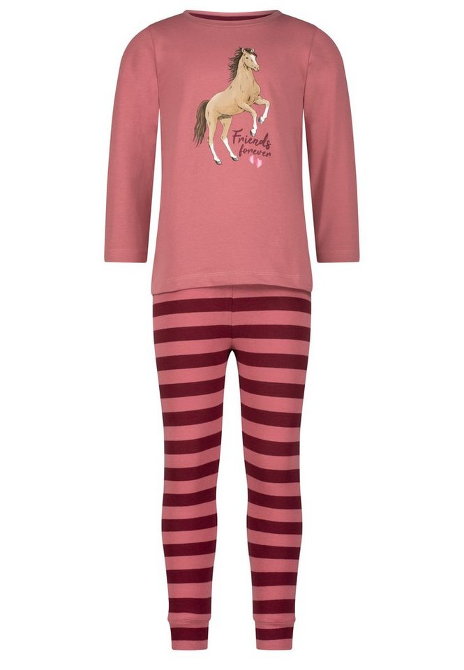 SALT AND PEPPER Schlafanzug Girls Pyjama Horse Print (2 tlg), Angenehmes  Tragegefühl
