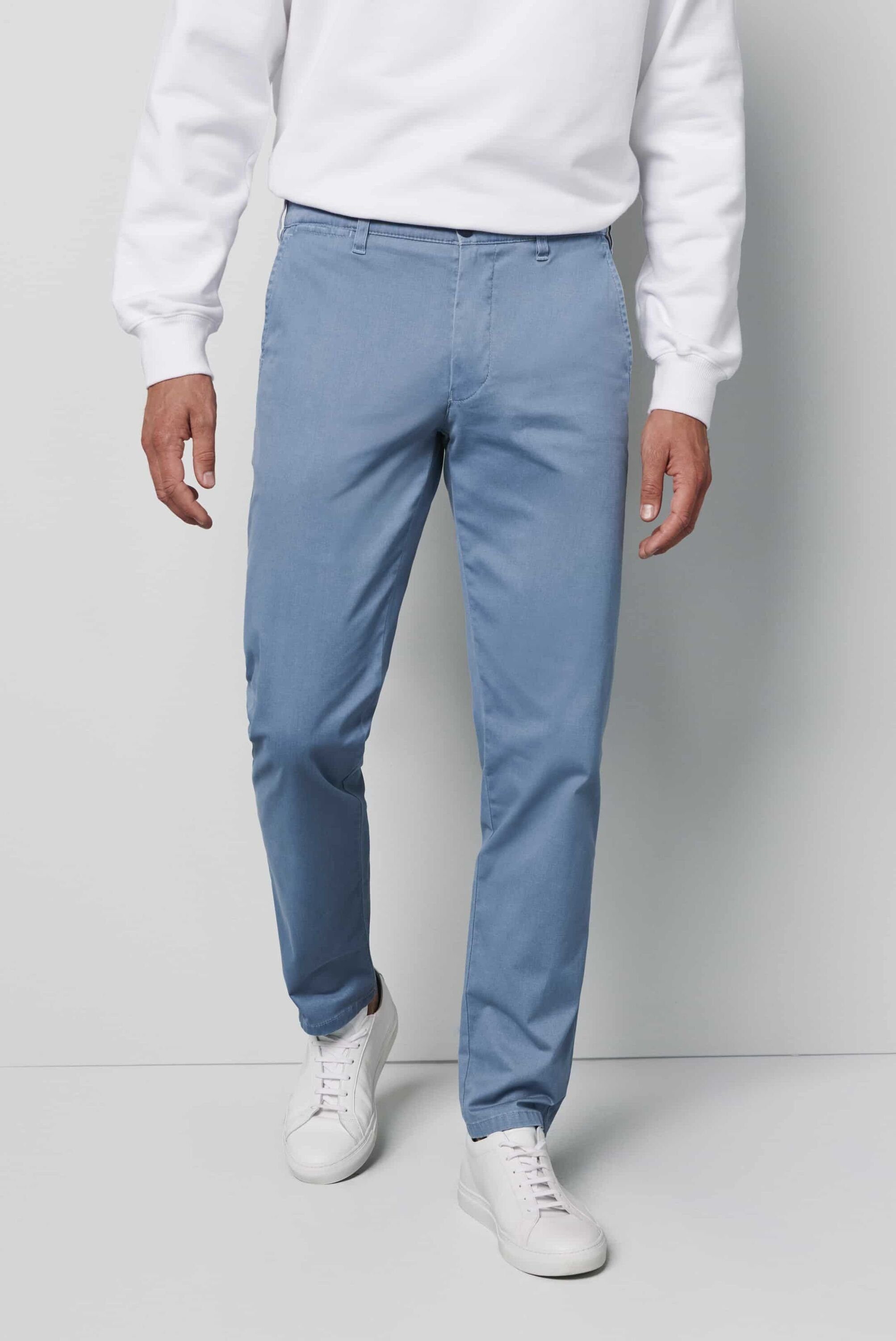 MEYER Chinohose mit Stretch-Anteil HELLBLAU