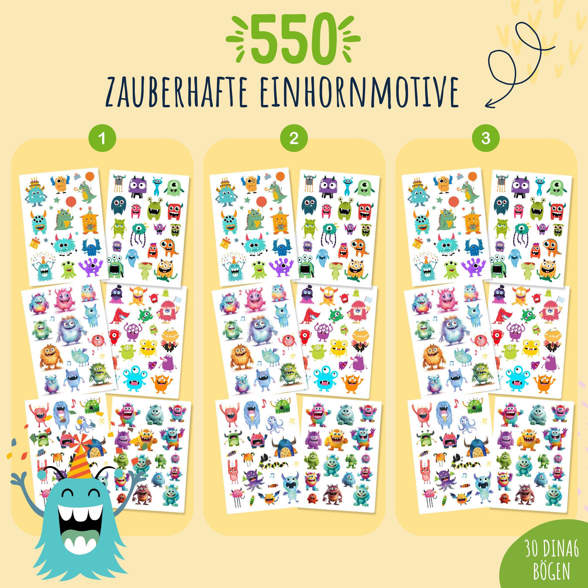 MeinBaby123® Kindertattoo 550 hautfreundliche Hauttattoos für Kinder, Geschenk für Kinder, Mitgebsel Kindergeburtstag, Geschenk Jungs & Mädchen