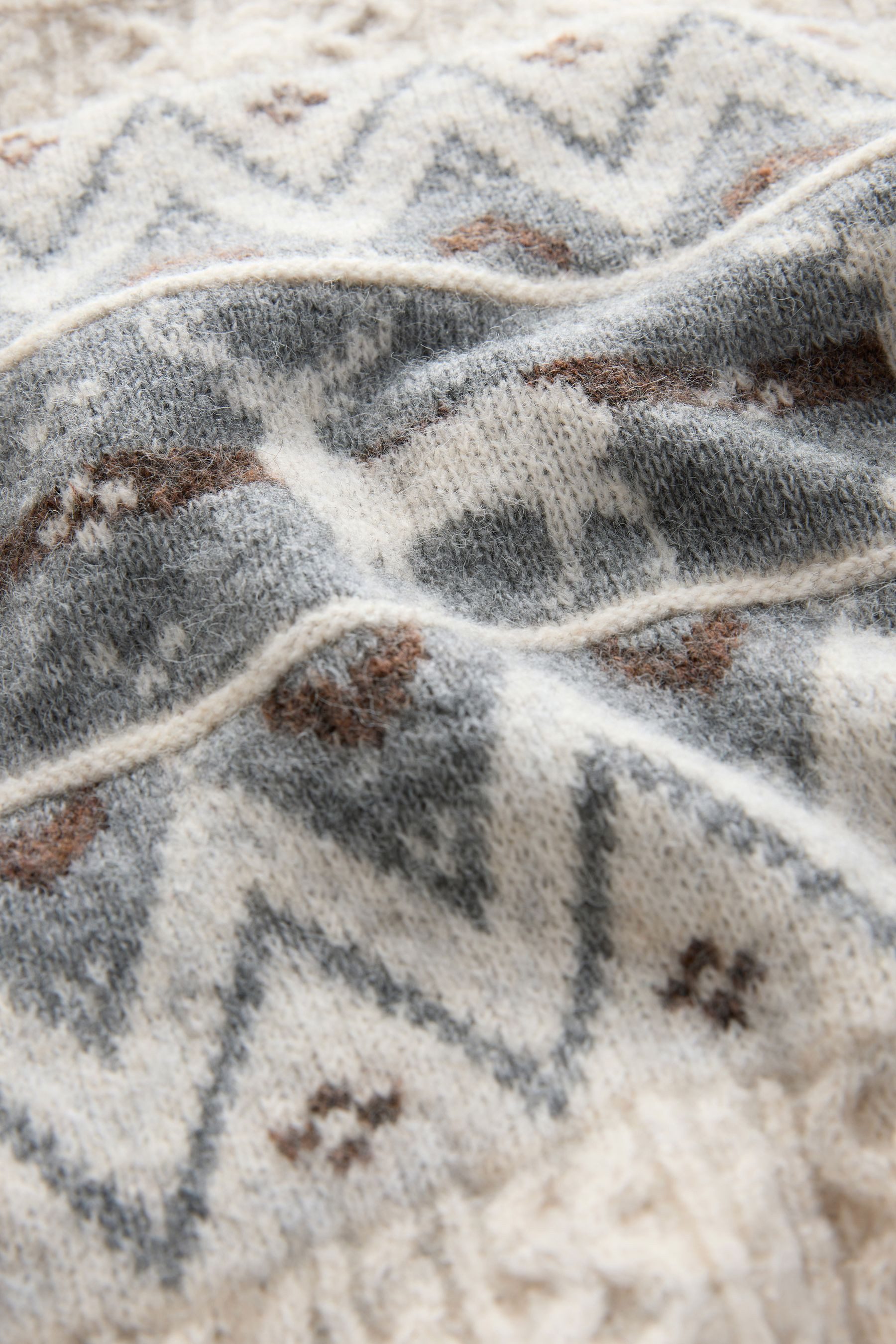 Next Norwegerpullover Regular Fit Pullover mit Fairisle-Muster + Hirsch (1-tlg)