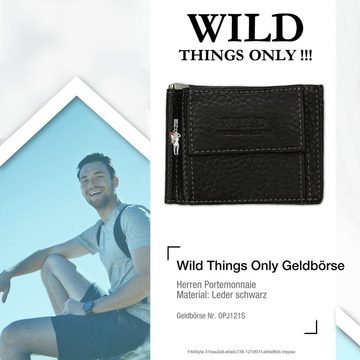 Wild Things Only !!! Geldbörse Wild Things Only Brieftasche RFID Blocker (Portemonnaie, Portemonnaie), Herren Portemonnaie Echtleder Größe ca. 11cm, schwarz