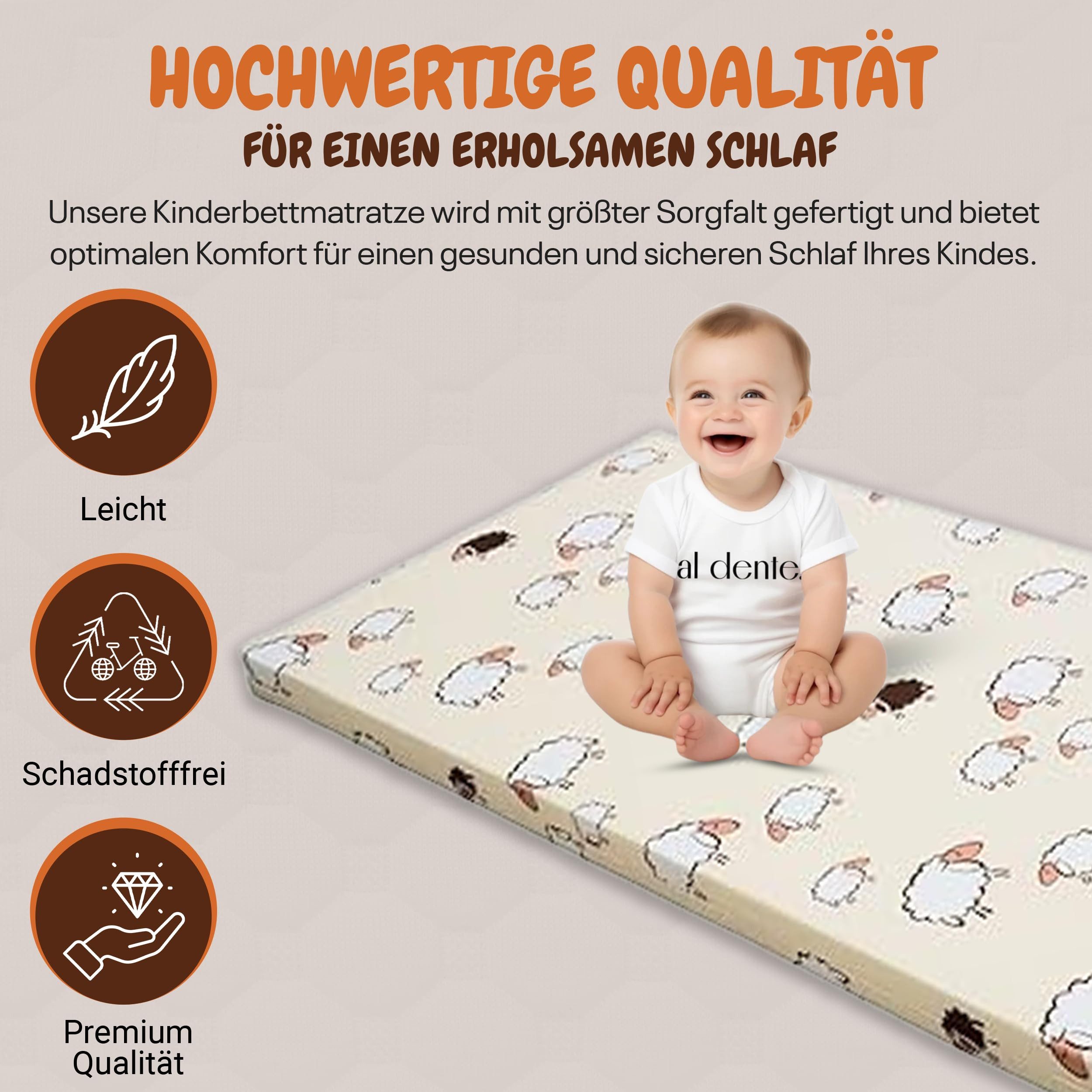 Kindermatratze Babymatratze mit Baumwollbezug, waschbar & günstig online kaufen