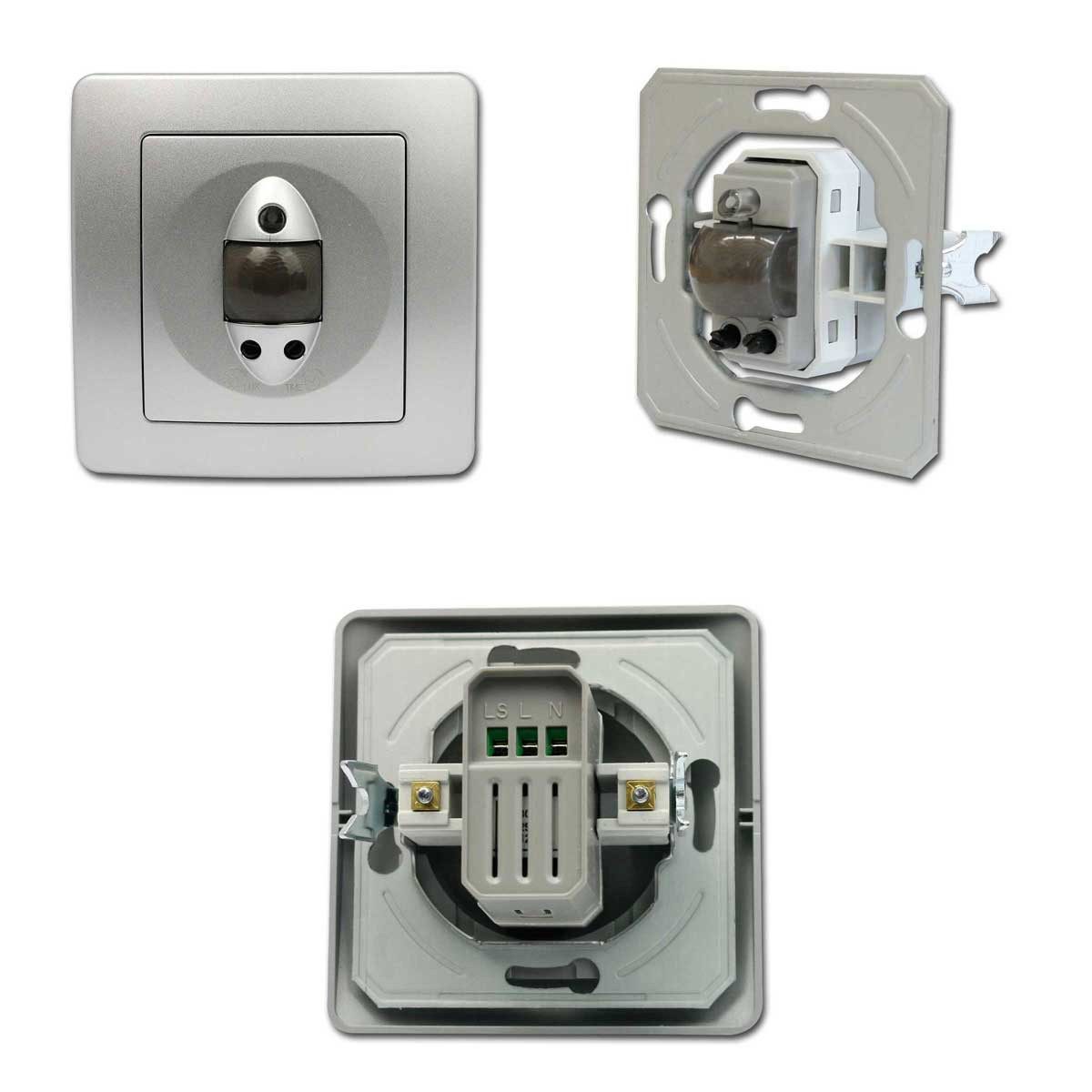 TEM Bewegungsmelder EKONOMIK Bewegungsmelder & Steckdose silber