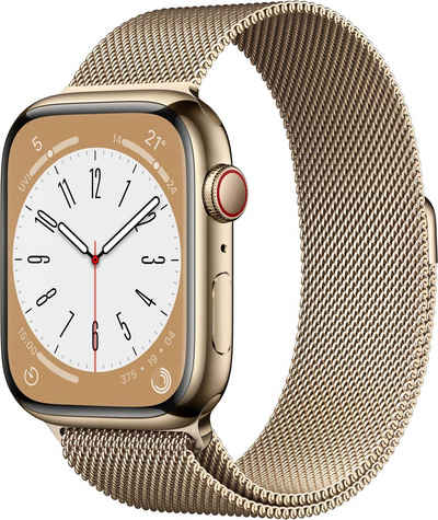 Apple Watch Series 8 GPS + Cellular 45mm Edelstahl Milanaise Watch, Die Zukunft der Gesundheit. Am Handgelenk.