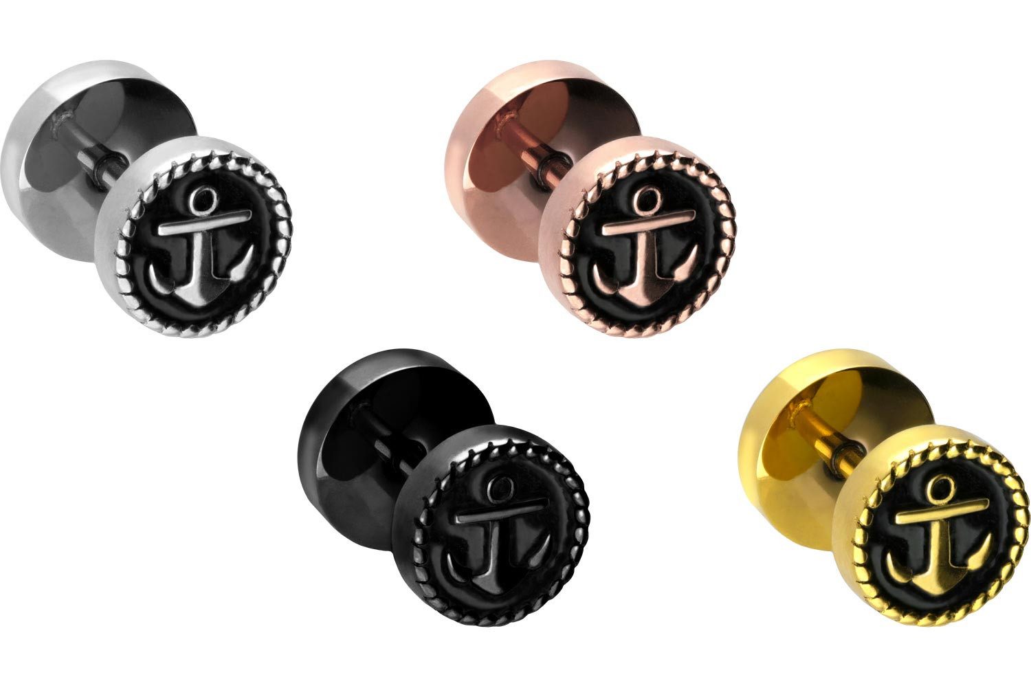 PIERCINGLINE Fake-Ear-Plug Chirurgenstahl Fake Plug ANKER (Fake Plugs, 1-tlg)