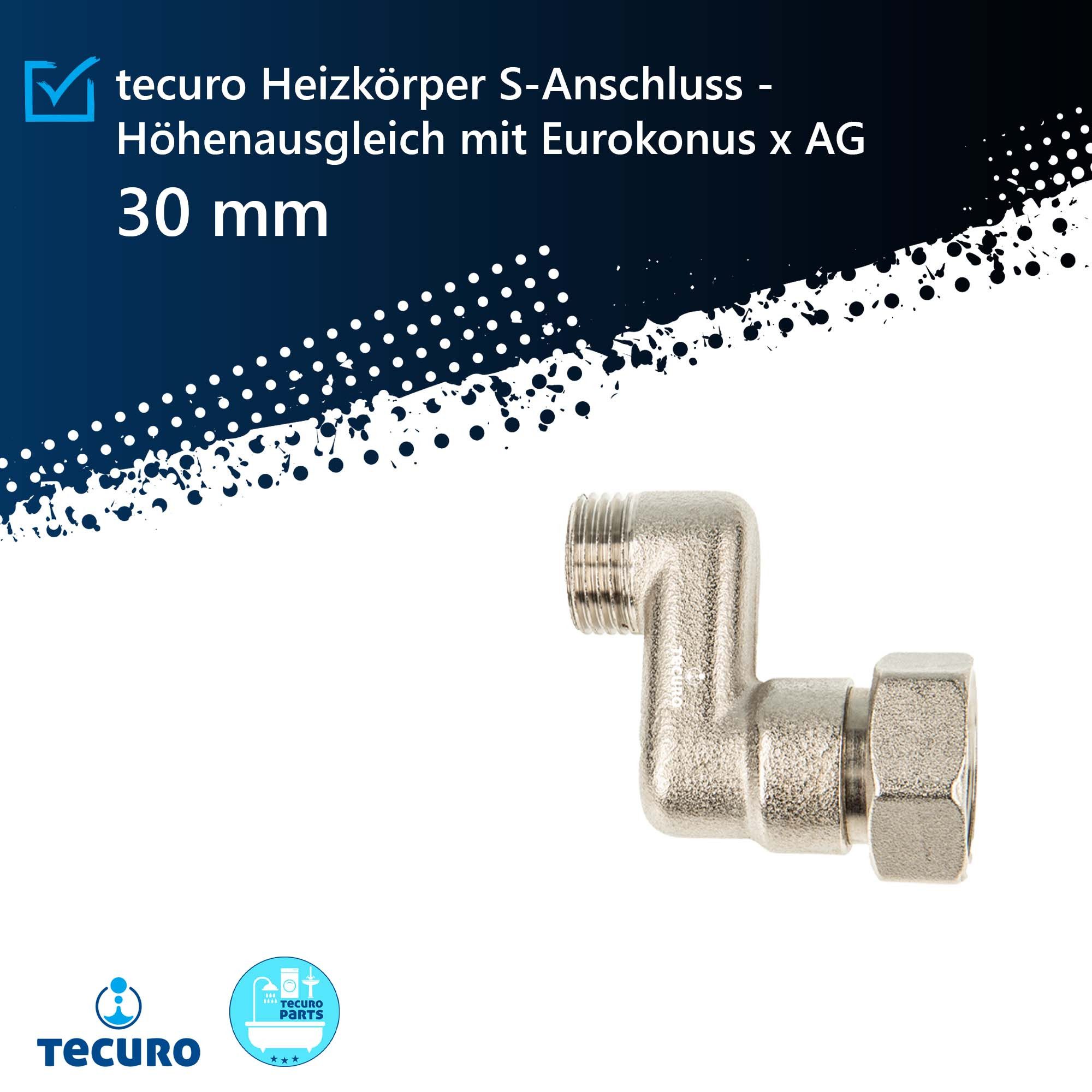 tecuro Heizkörper Heizkörper S-Anschluss - 10 mm Höhenausgleich mit Eurokon günstig online kaufen