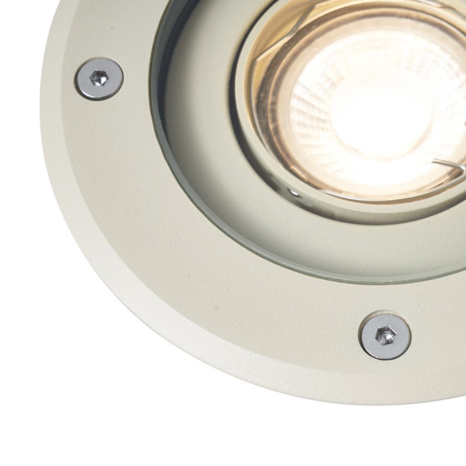 Qazqa LED Einbaustrahler Delux, ohne Leuchtmittel, Warmweiß, QAZQA Außen Einbau­leuchte, gu10, Beige, Aluminium, Modern