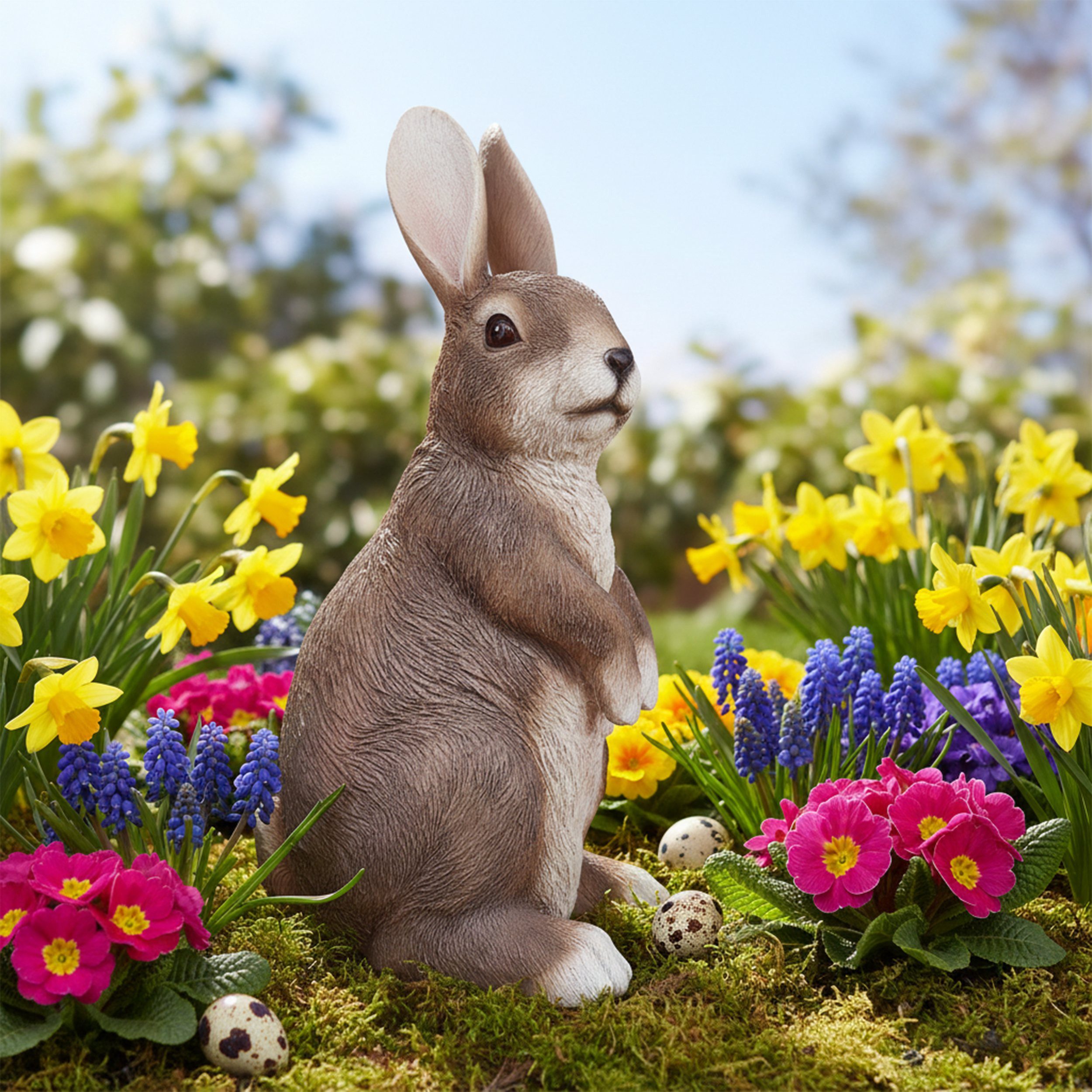 colourliving Osterhase Realistische Hasenfigur für Garten & Wohnbereich – Osterdeko (1 St), 2 verschiedene Hasenfiguren zur Auswahl