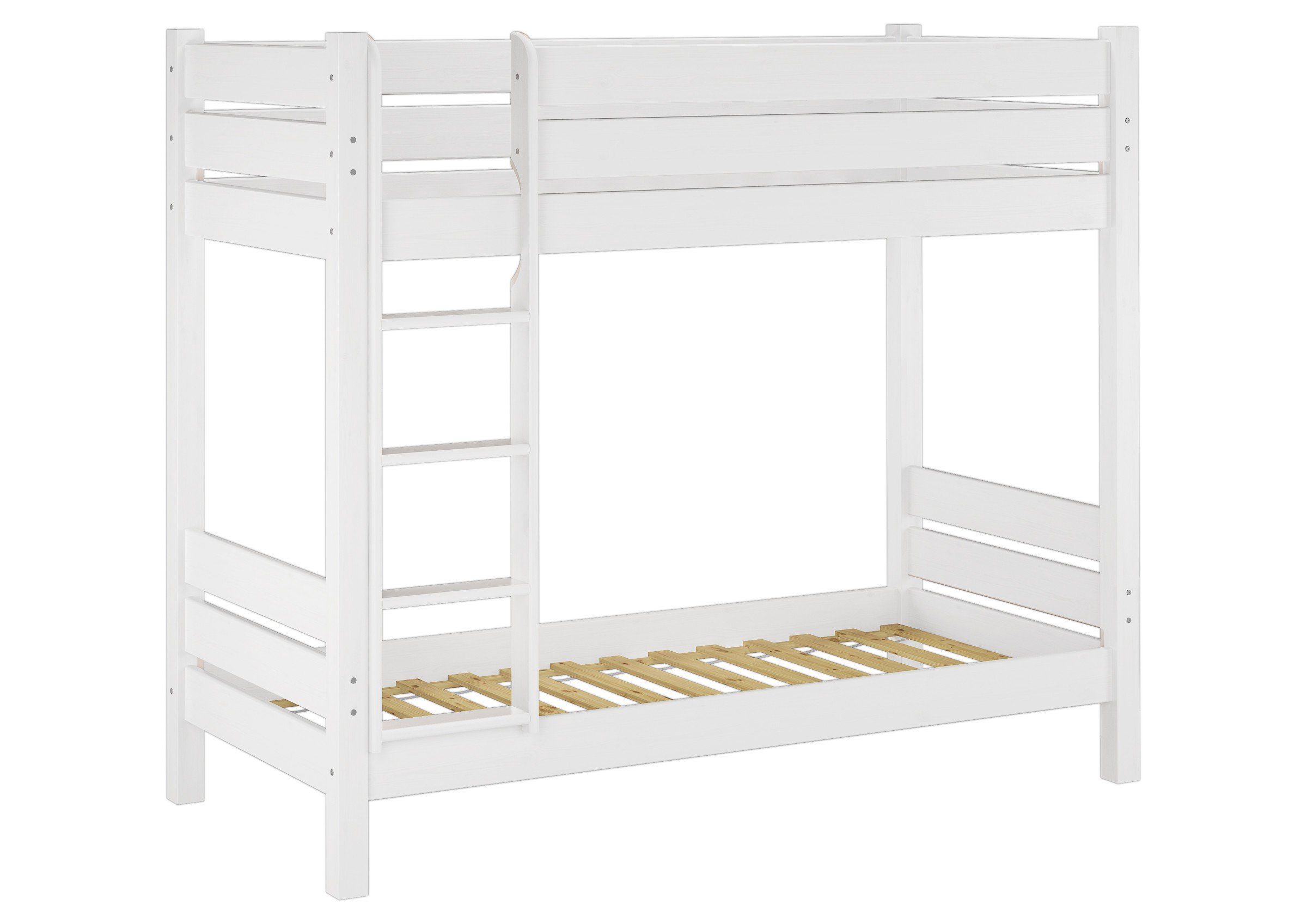 Erst-Holz Weißes Etagenbett 90x200 Extra Stabil Kiefer Massiv Nische 100 Mo günstig online kaufen