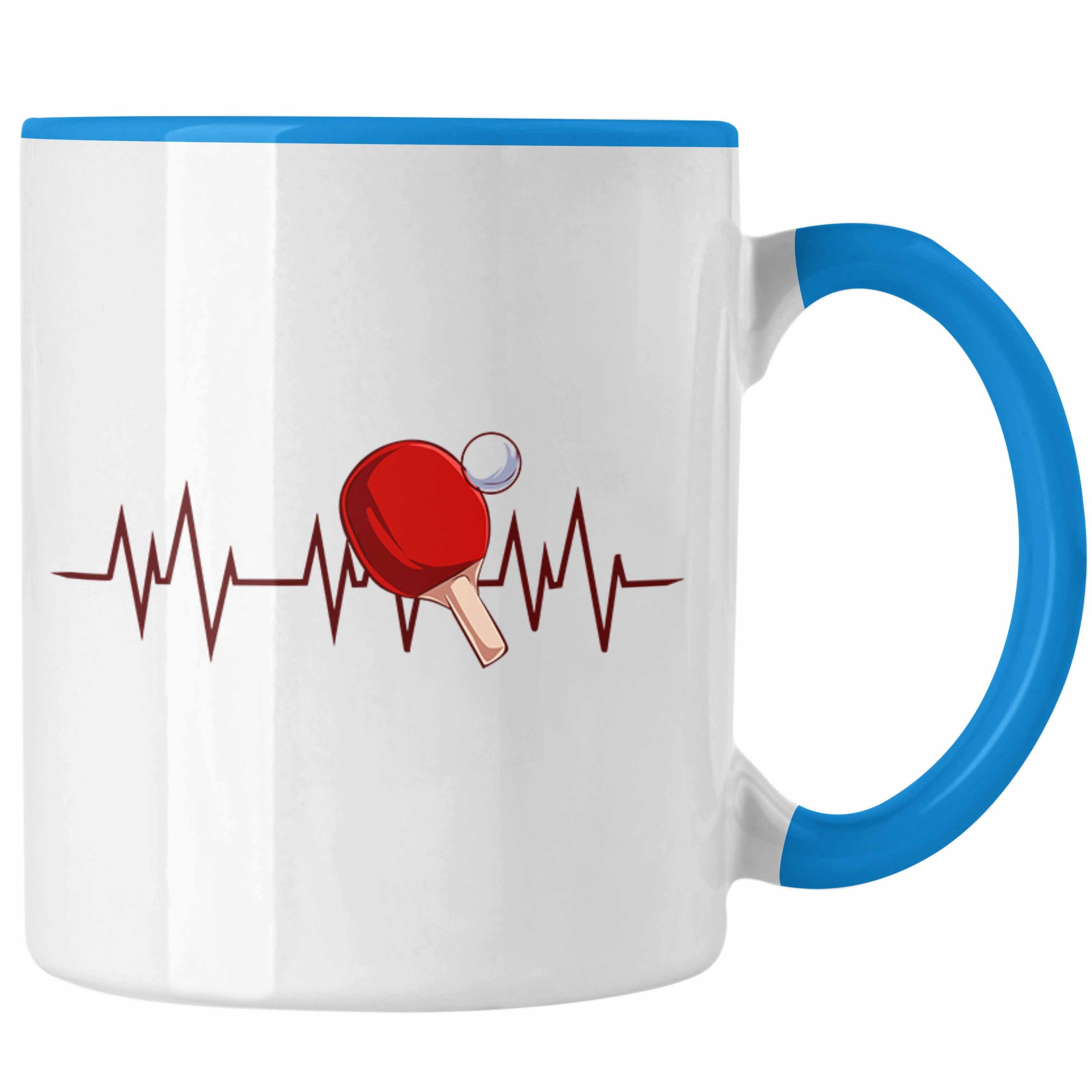 Trendation Tasse Lustige Tischtennis-Tasse - Das ideale Geschenk für Tischtennisspieler Blau