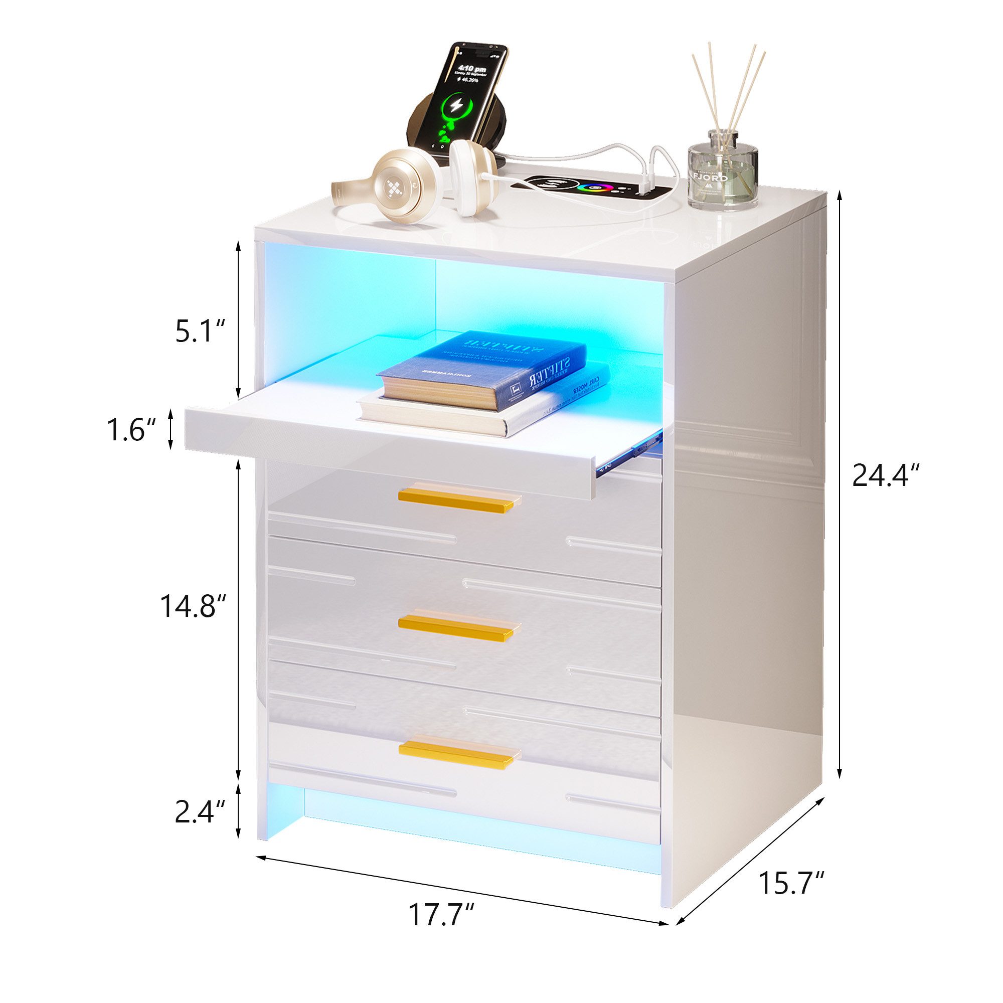 LVifur Nachttisch Smart LED Nachtschrank mit günstig online kaufen