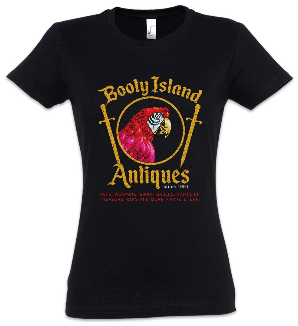 Print-Shirt Booty Island Antiques Damen T-Shirt The Game Secret of Logo Monkey