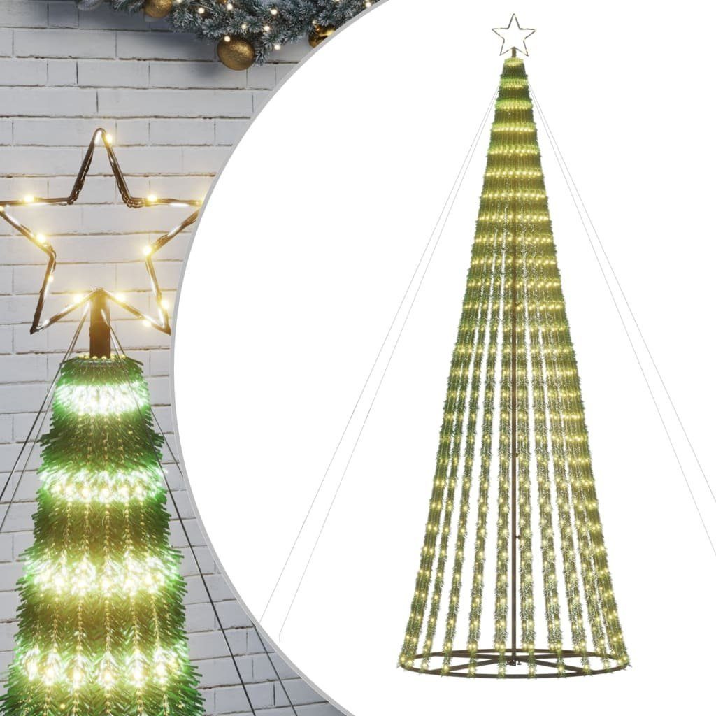 vidaXL Dekolicht 300 cm PVC Weihnachtsbaum Kegelform 688 LEDs Warmweiß 300 cm Außenbe