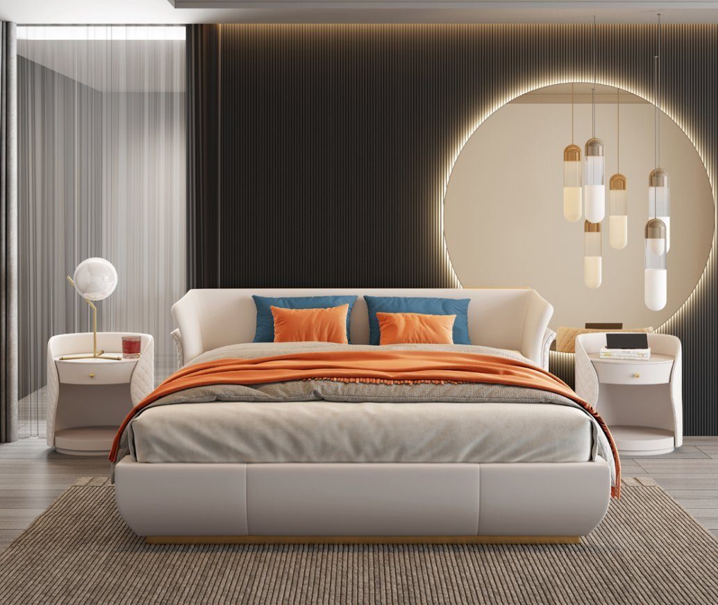 JVmoebel Bett Bett Polster Design Luxus Doppel Betten Schlaf Zimmer 180x200cm Neu (Bett), Made In Europe