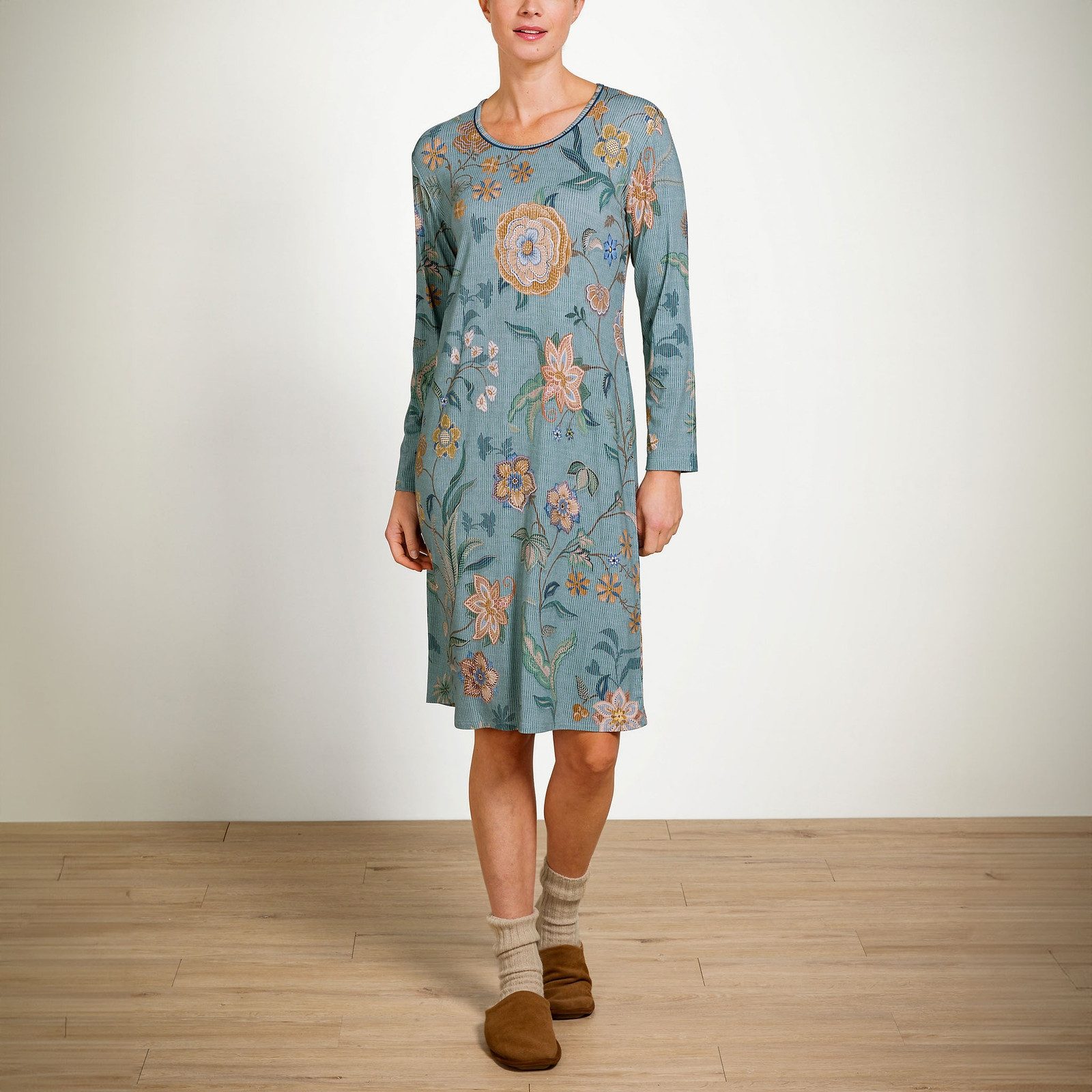 PiP Studio Nachthemd Destiny Long Sleeve Nightdress Safari Bloom mit floralem Muster