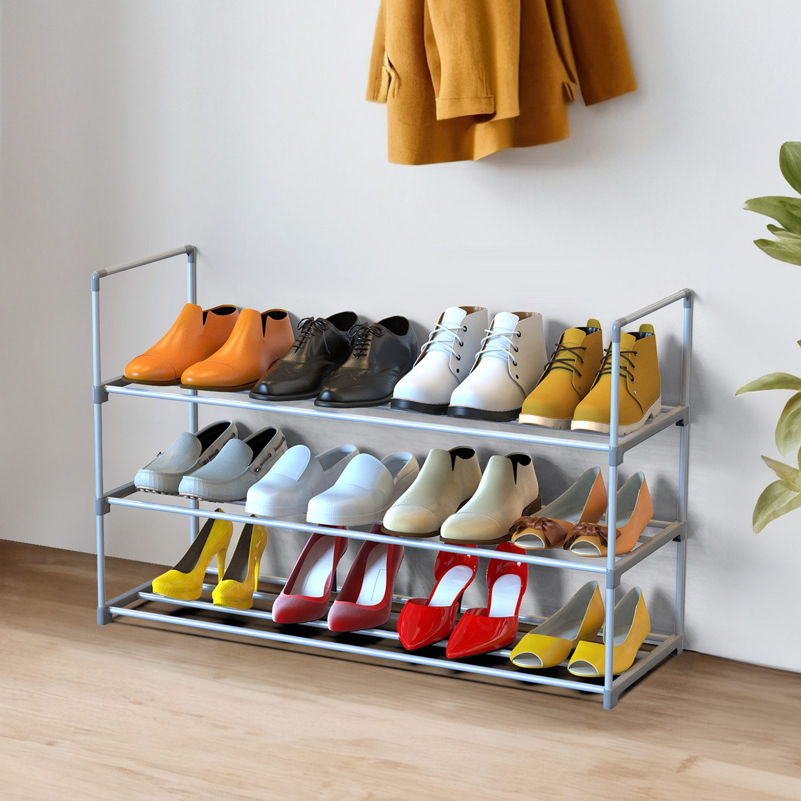 Bellavio Schuhregal metall, Schuhregal stapelbar, Schuh-Organizer günstig online kaufen