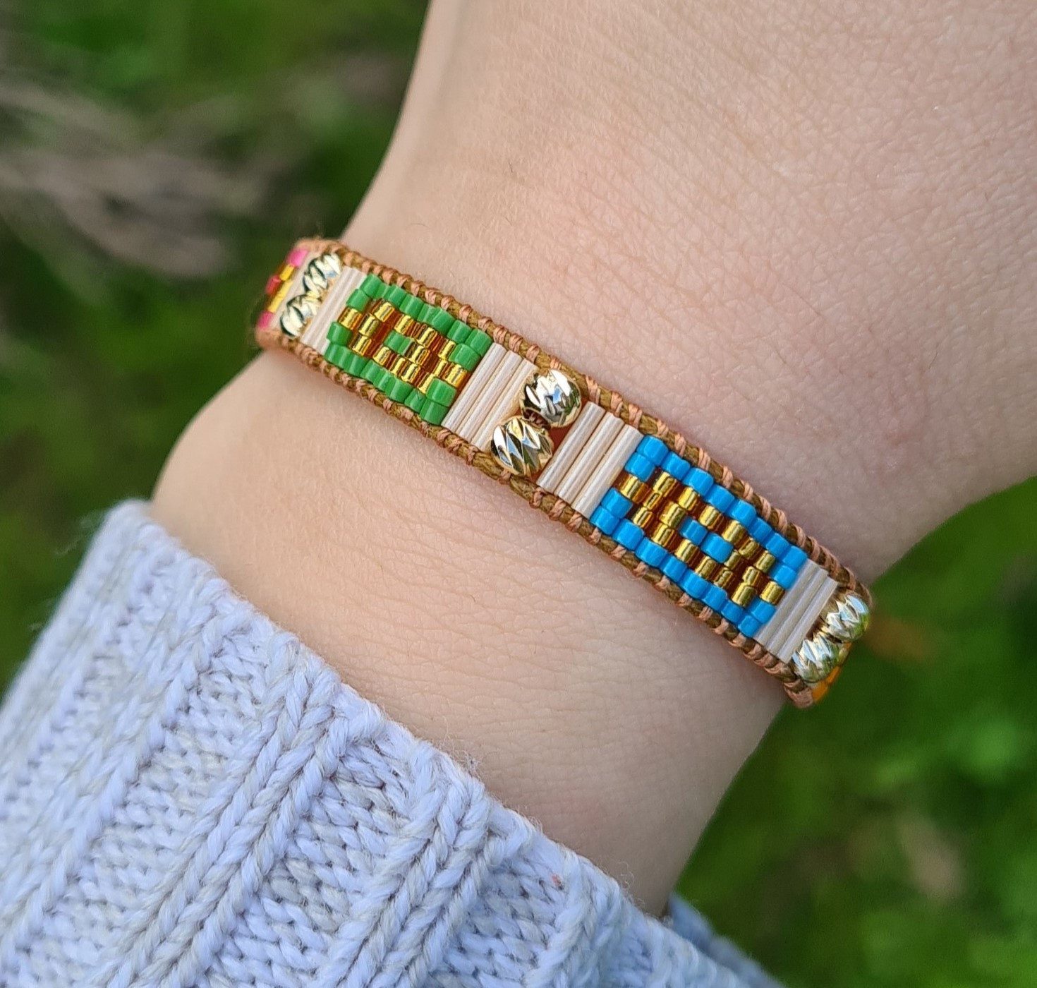 NAHLE Freundschaftsarmband Geflochtenes Miyuki Perlenarmband Boho Surfer Armband (1-tlg., inkl. Schmuckbox), Festival Schmuck Boho Armband