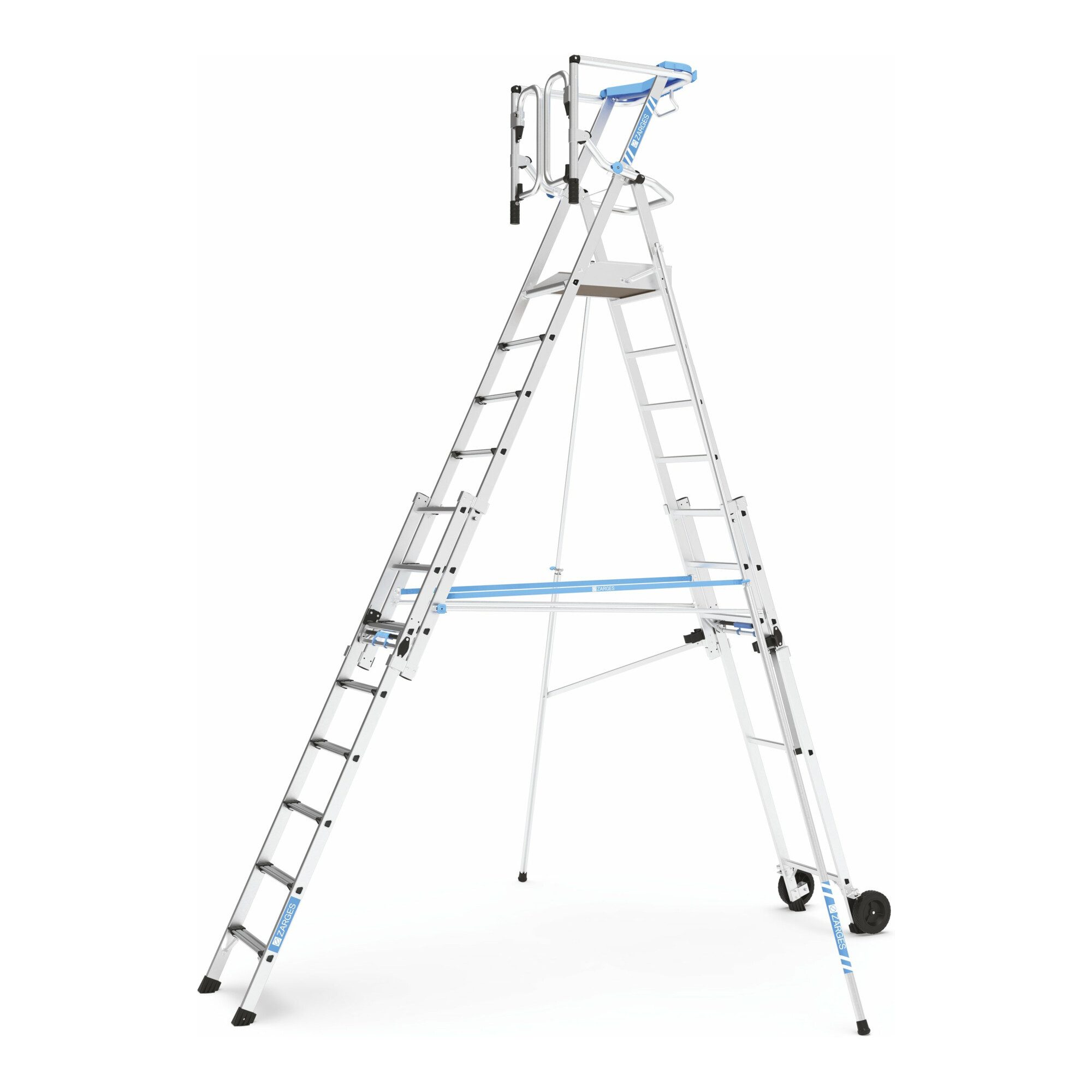 Zarges Trittleiter Zarges ZAP Masterflex Plus S - Teleskop-Plattformleiter 12 Stufen