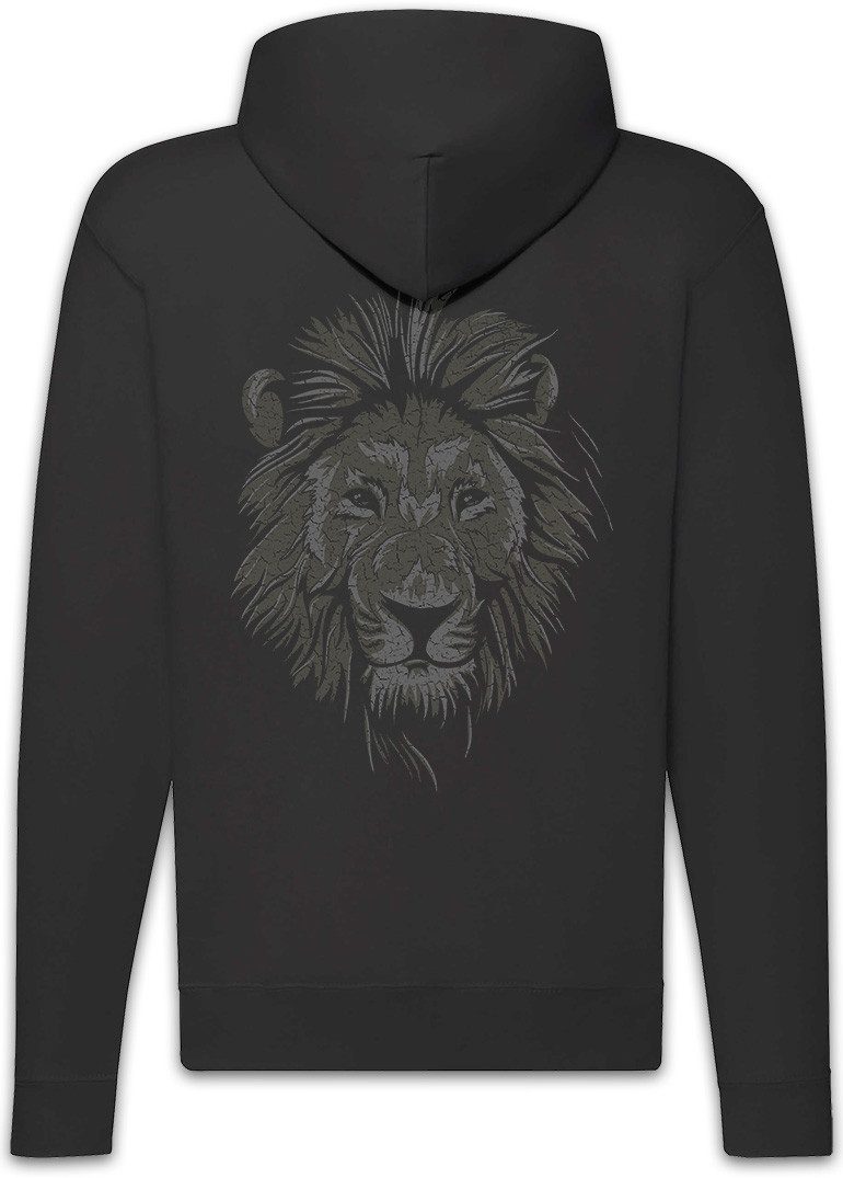 Urban Backwoods Sweatjacke Lion Face Zipper Hoodie Vegan Vegetarier Veganer Tierschutz Löwe Logo (1-tlg) Animal Welfare Speziesismus Veganismus