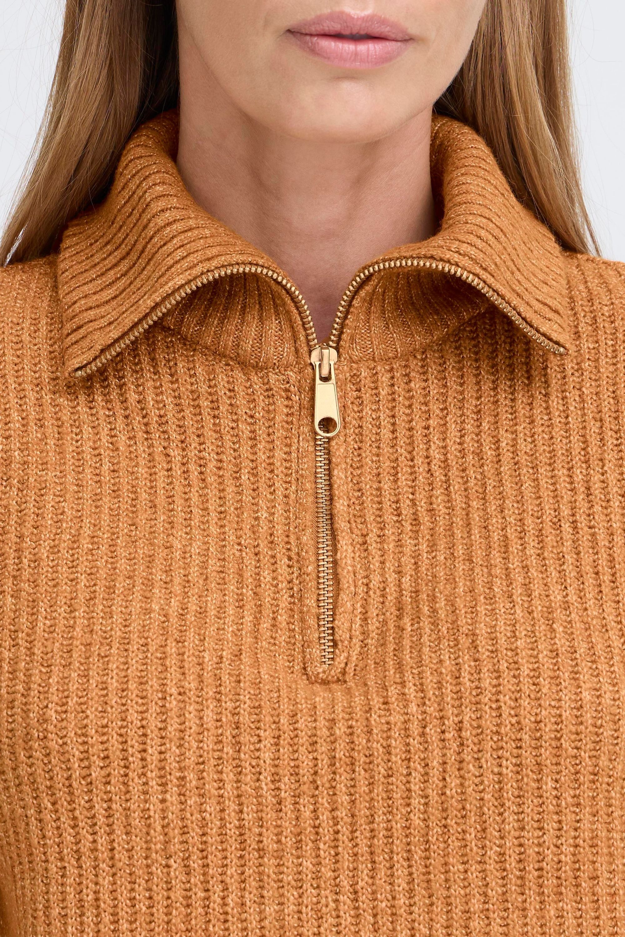 OXMO Troyer OXBallino Modischer Grobstrick-Pullover mit Troyerkragen