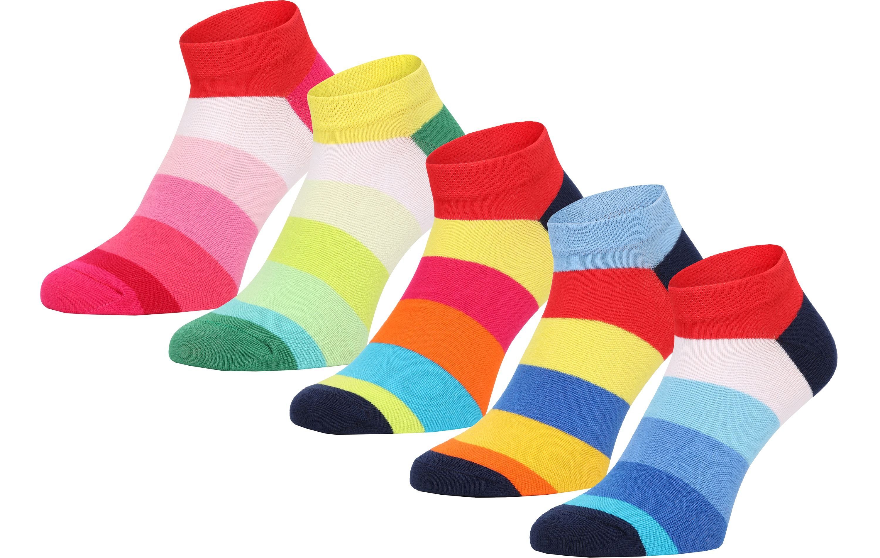 Ladeheid Socken Damen und Herren 5er 10er Pack Sneaker Socken AT004 Mix-4 (5 Pack)