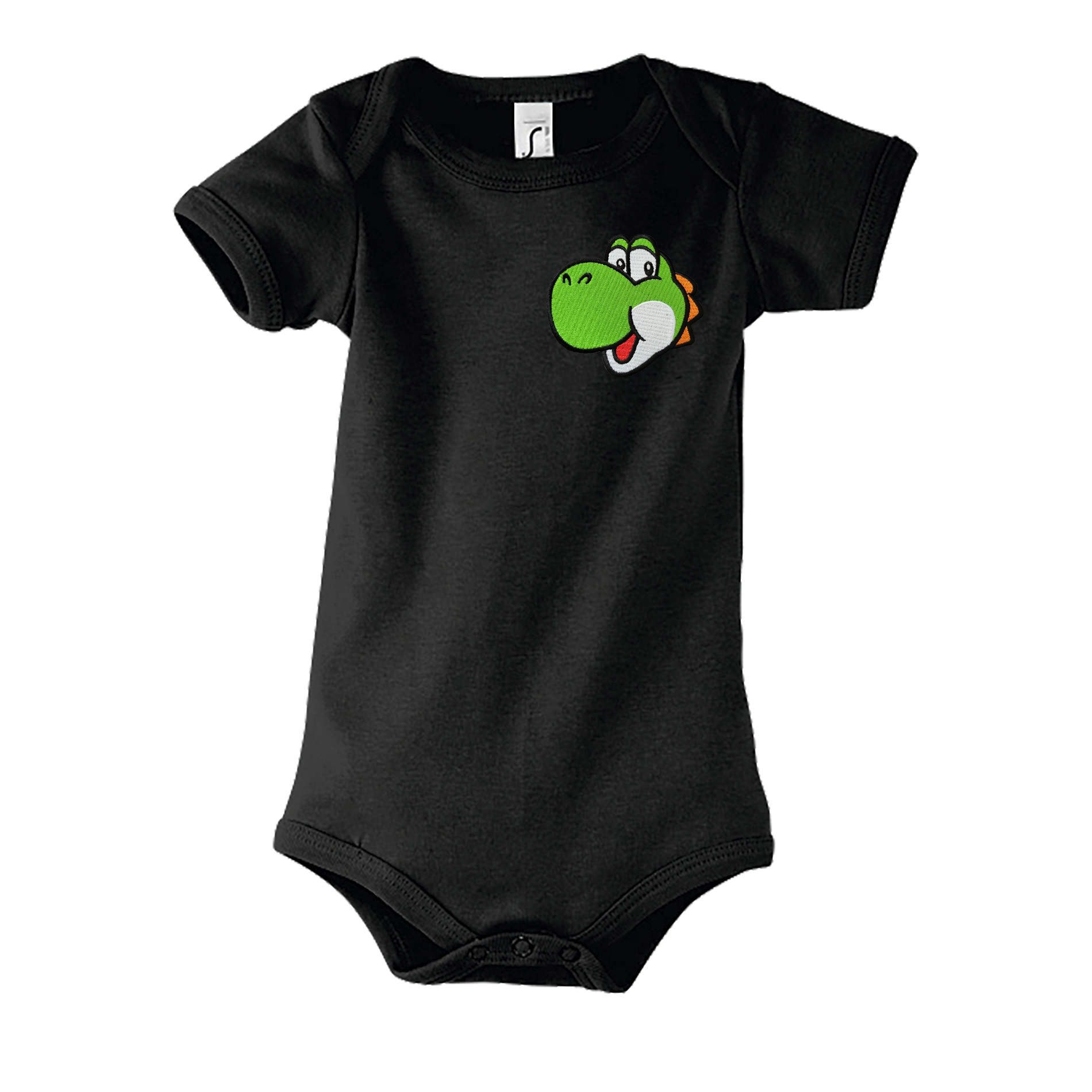 Blondie & Brownie Strampler YoshiFacePatch K Body Baby Body Retro Gaming Motiv Baumwolle Alltag Go (Einzelstück, Einzelartikel) YoshiFacePatch K Body Baby Retro