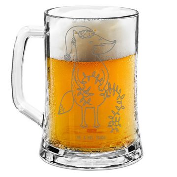 Mr. & Mrs. Panda Bierkrug Fuchs Weihnachten - Transparent - Geschenk, Bierkrug, Weihnachtsdeko, Premium Glas, Hochwertige Gravur
