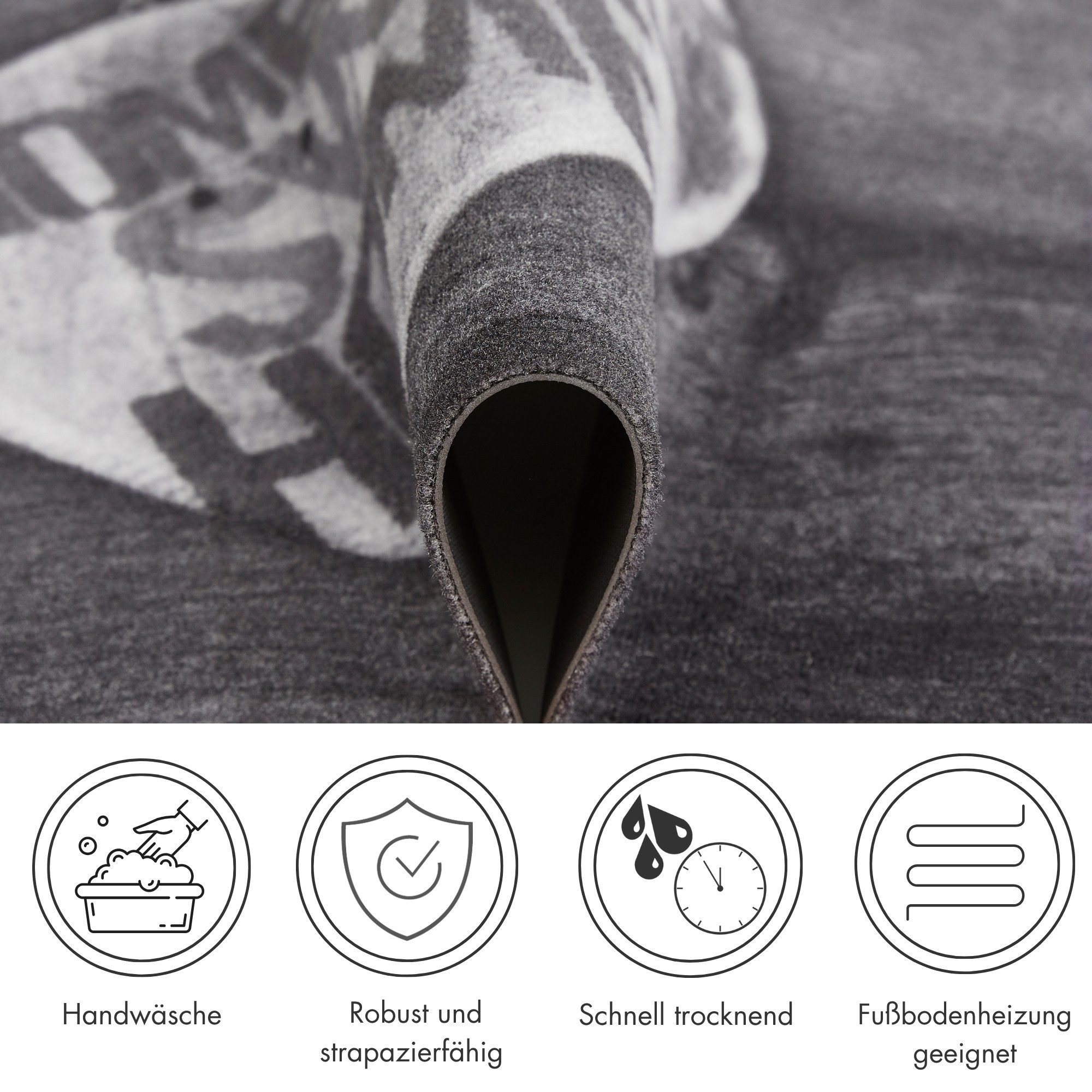 Andiamo Fußmatte Rinaldo, Made in Belgium, rechteckig, Höhe: 10 mm, Schmutzfangmatte, verschiedene Motive, rutschhemmend, waschbar