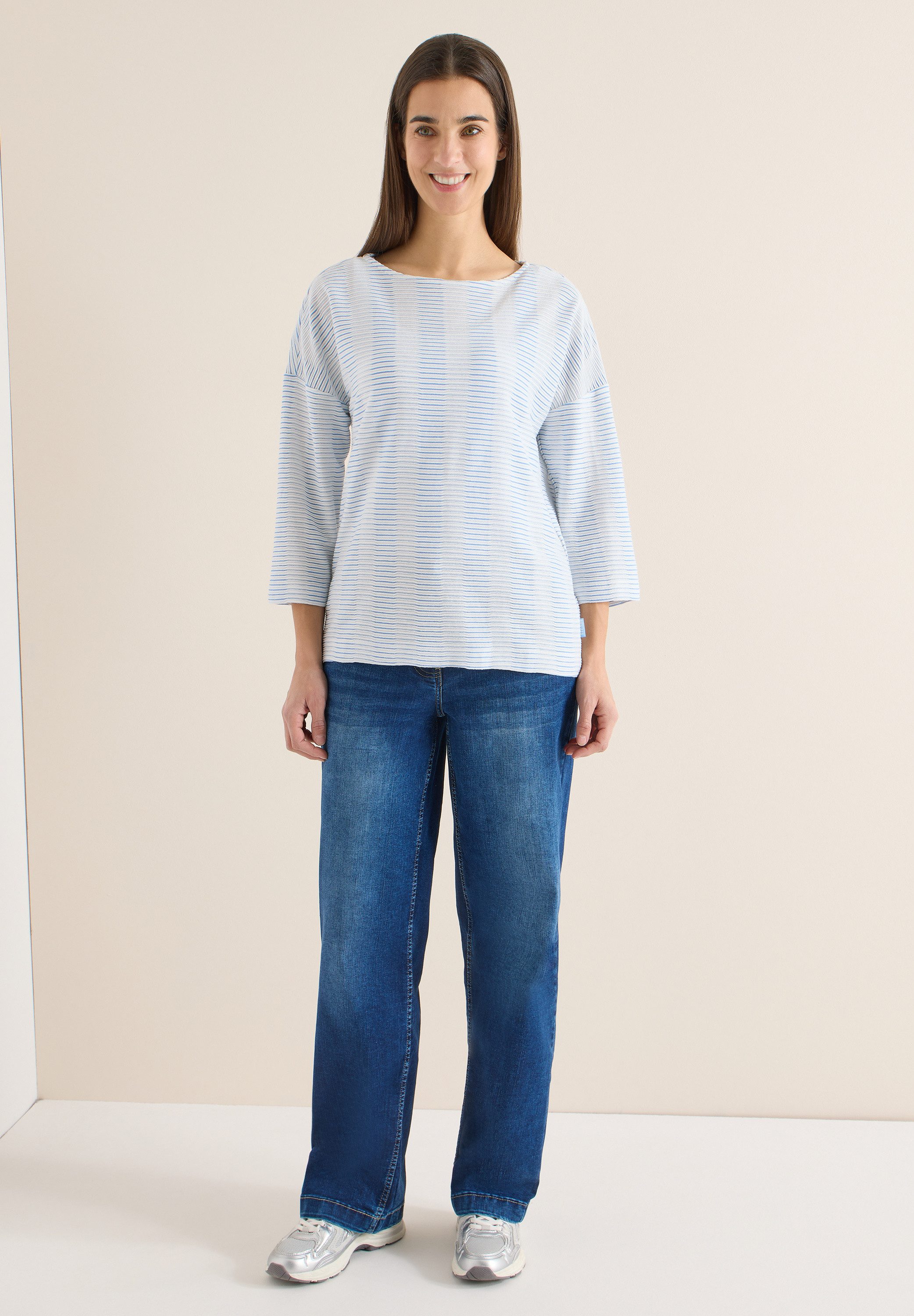 CECIL Langarmshirt mit U-Boot-Ausschnitt