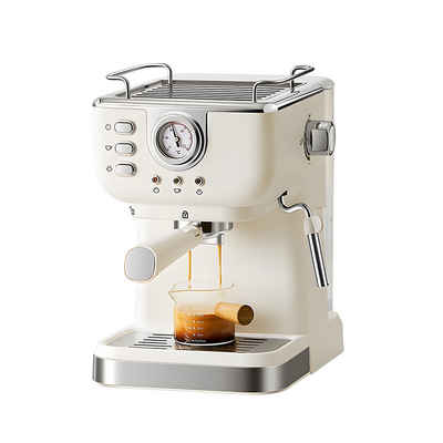 Tidyard Espressomaschine Halbautomatische Cappuccino-Latte-Maschine mit Milchaufschäumer, Filter aus rostfreiem Stahl, 1,5 l abnehmbarem Wassertank/Kaffee-Siebträger/Tamperlöffel