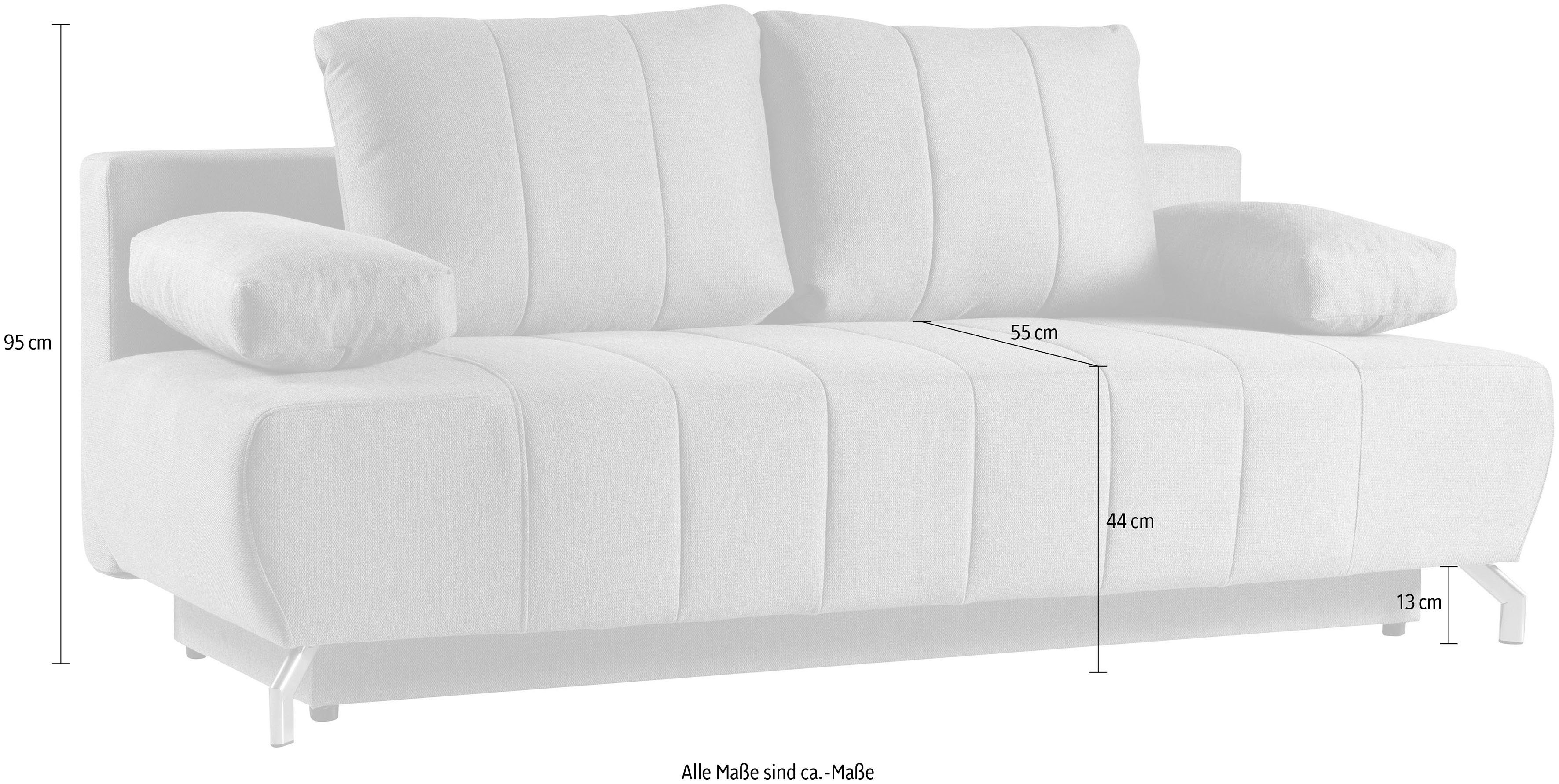 & WERK2 Troya, Bettkasten Sofa Schlafsofa 2-Sitzer mit Schlafcouch Federkern und