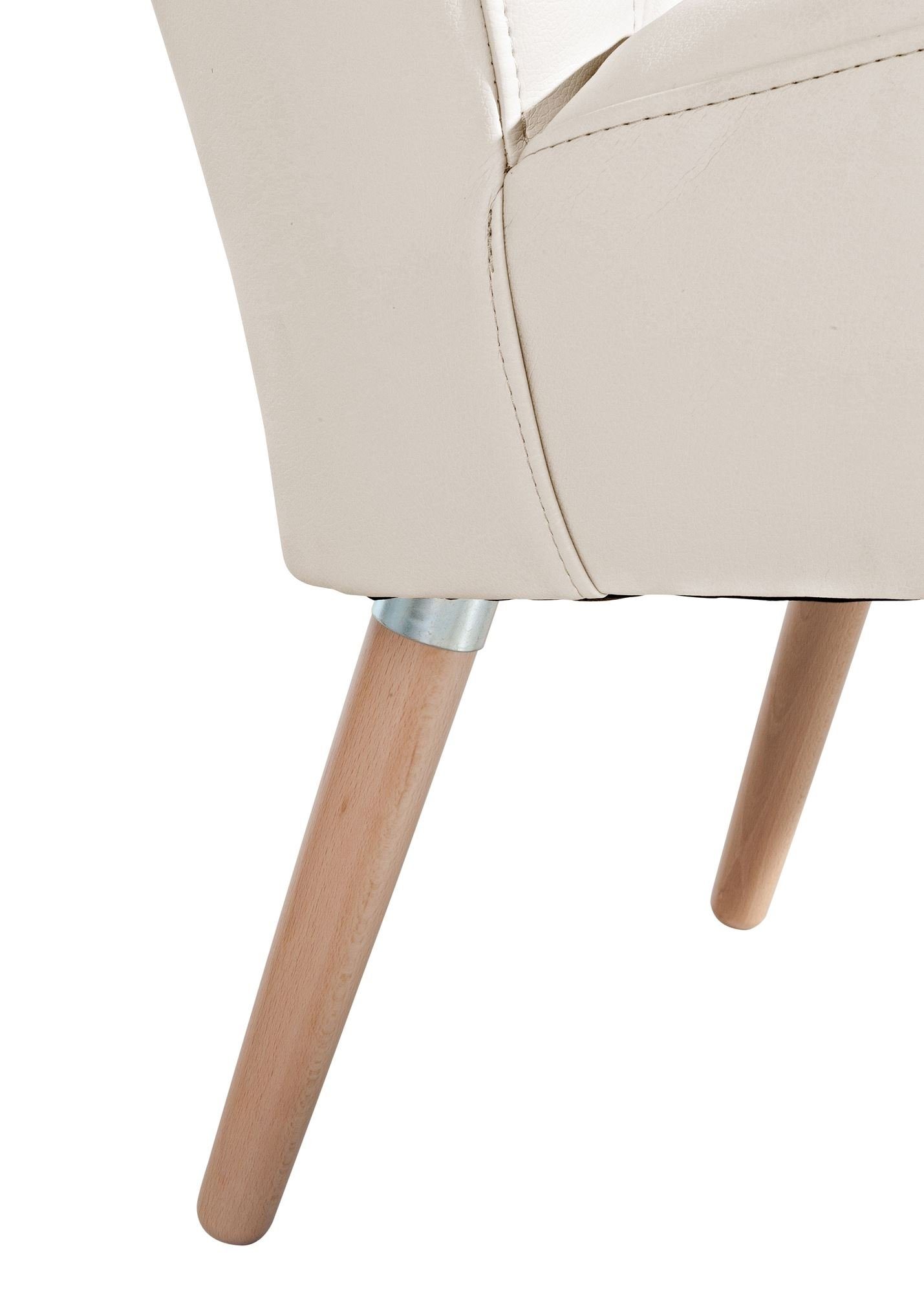 Bezug natur beige (Sparpreis 22393 / Buche 58 Sessel Sitz verarbeitet,bequemer Kessel 1-St), inkl. Kassi aufm Versand, Sessel Kostenlosem hochwertig Kunstleder