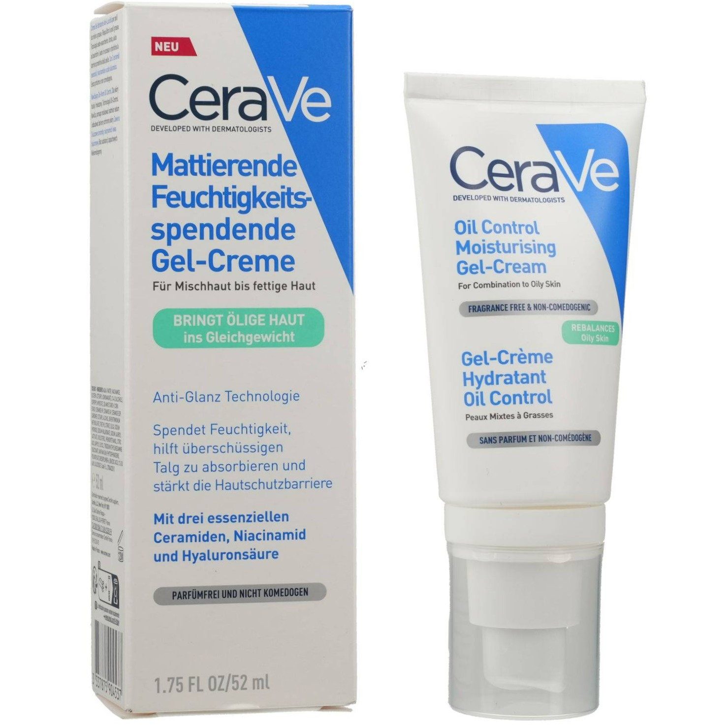 Cerave Hautcreme CERAVE feuchtigkeitsspendende Gel-Creme matt 52ml PZN 19305831