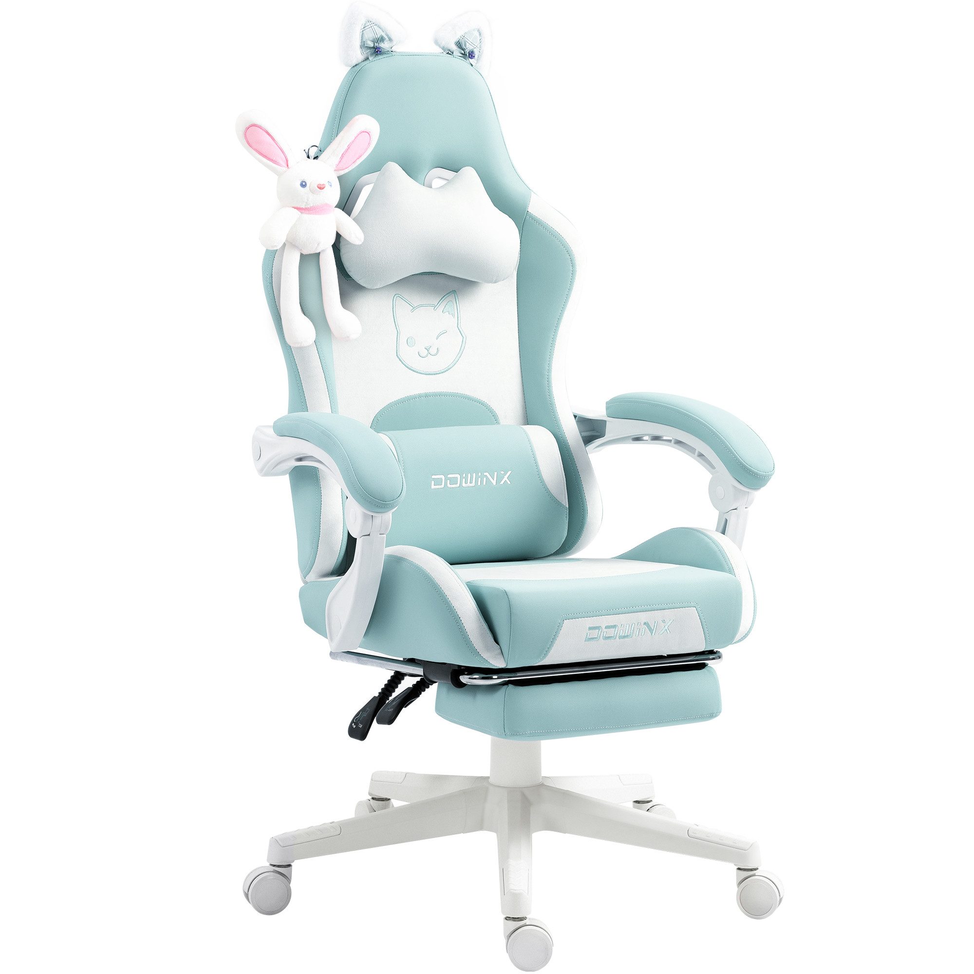 Dowinx Gaming-Stuhl Süße Katze Edition (Packung), Ergonomischer Stuhl mit Hoher Rückenlehne und Lendenwirbelstütze