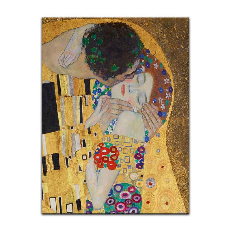 Bilderdepot24 Leinwandbild Alte Meister - Gustav Klimt - Der Kuss, Menschen