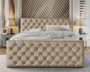 Stylefy Polsterbett Calypso (Schlafzimmerbett, Bett), 140/160/180 x 200 cm, Bettkasten, Kopfteil gepolstert