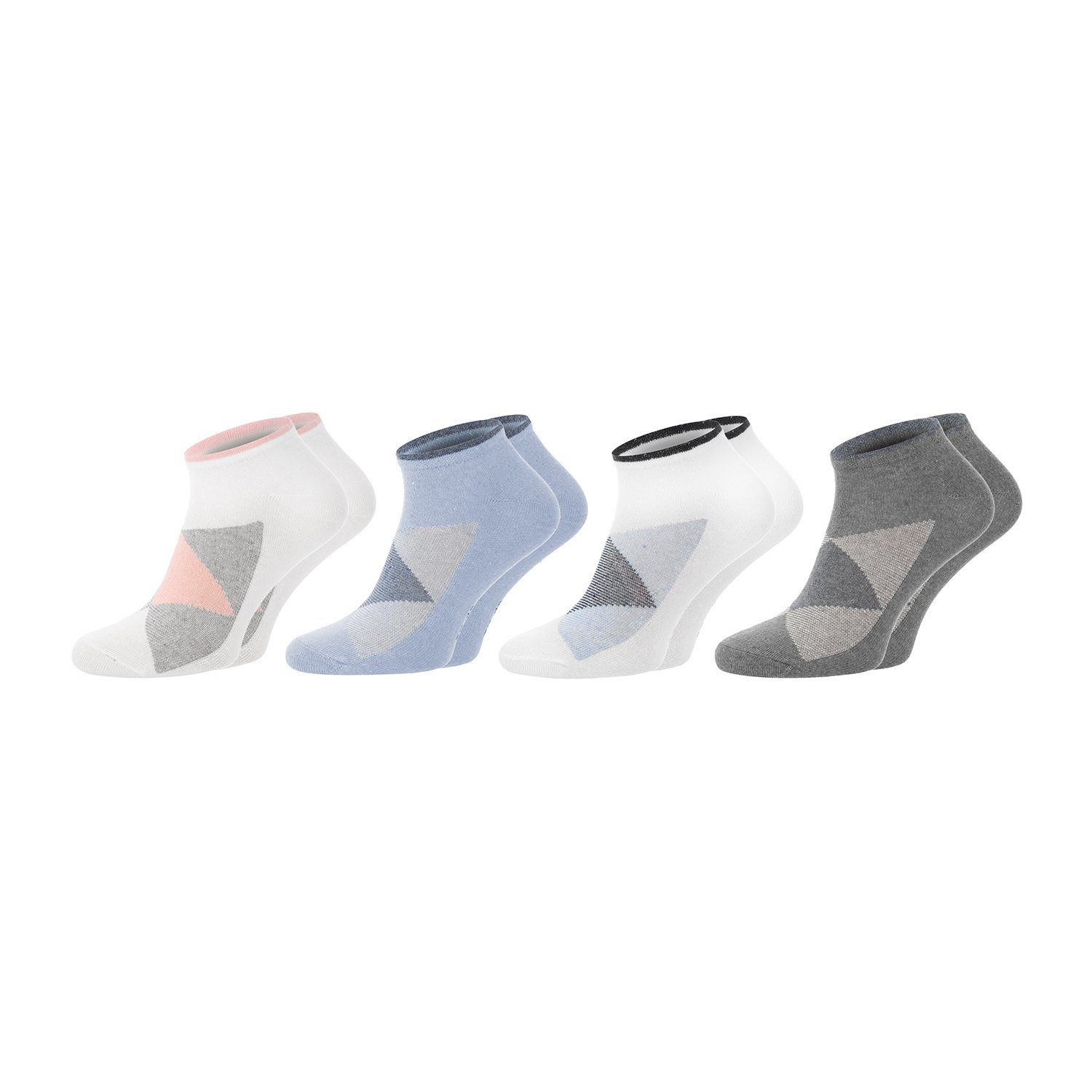 Sneakersocken KARO Kurzsocken aus Baumwolle für Damen Sport und Freizeit