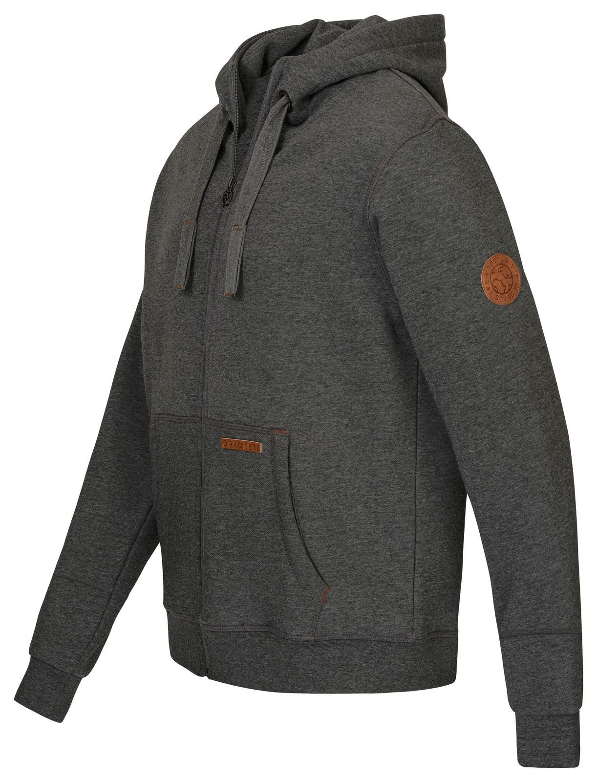 Gradnetz Sweatjacke Herren Hoody Bio Baumwolle (1-tlg) kuscheliger bequemer günstig online kaufen