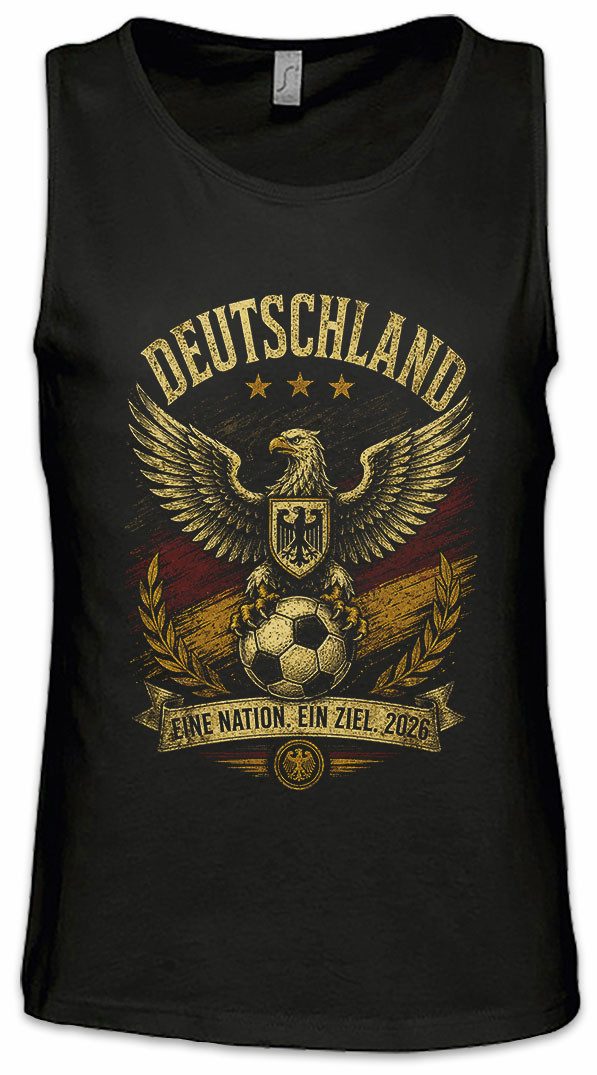 Urban Backwoods Tanktop Ein Ziel Deutschland Ärmelloses T-Shirt Adler Elf Berlin Germany Mannschaft Fußball WM Soccer