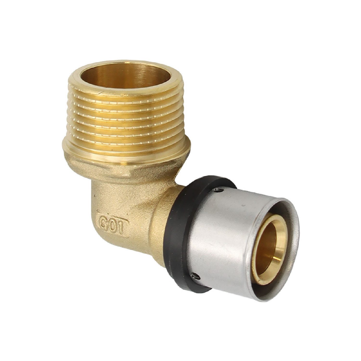 PipeTec Deutschland Pressfitting Pipetec Pressfitting Winkel Übergang 26x3 mm 1 Zoll AG TH Kontur